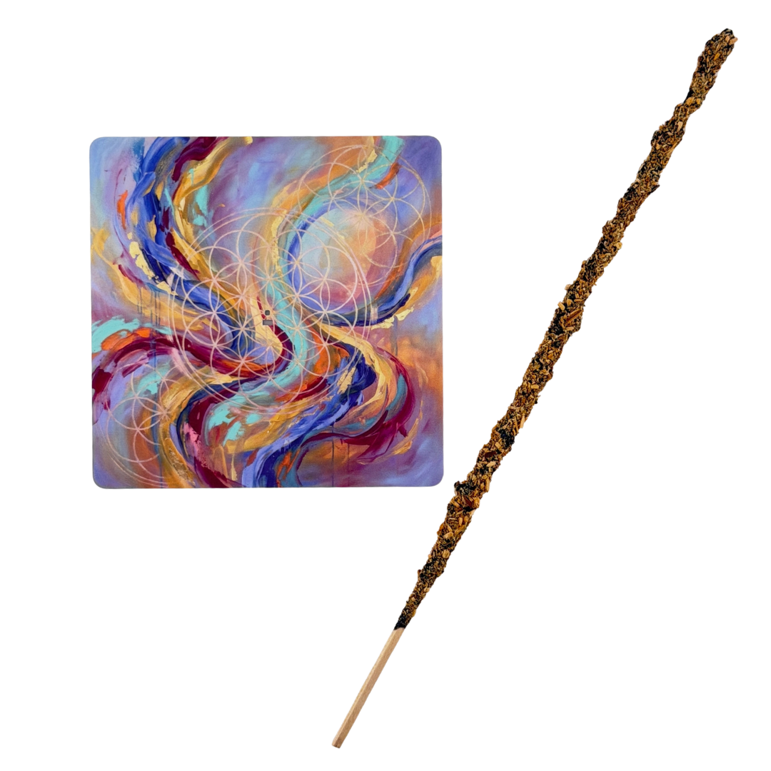 Blume des Lebens – Motiv 12 | Abstrakter Räucherstäbchenhalter aus Acryl - 10 × 10 cm