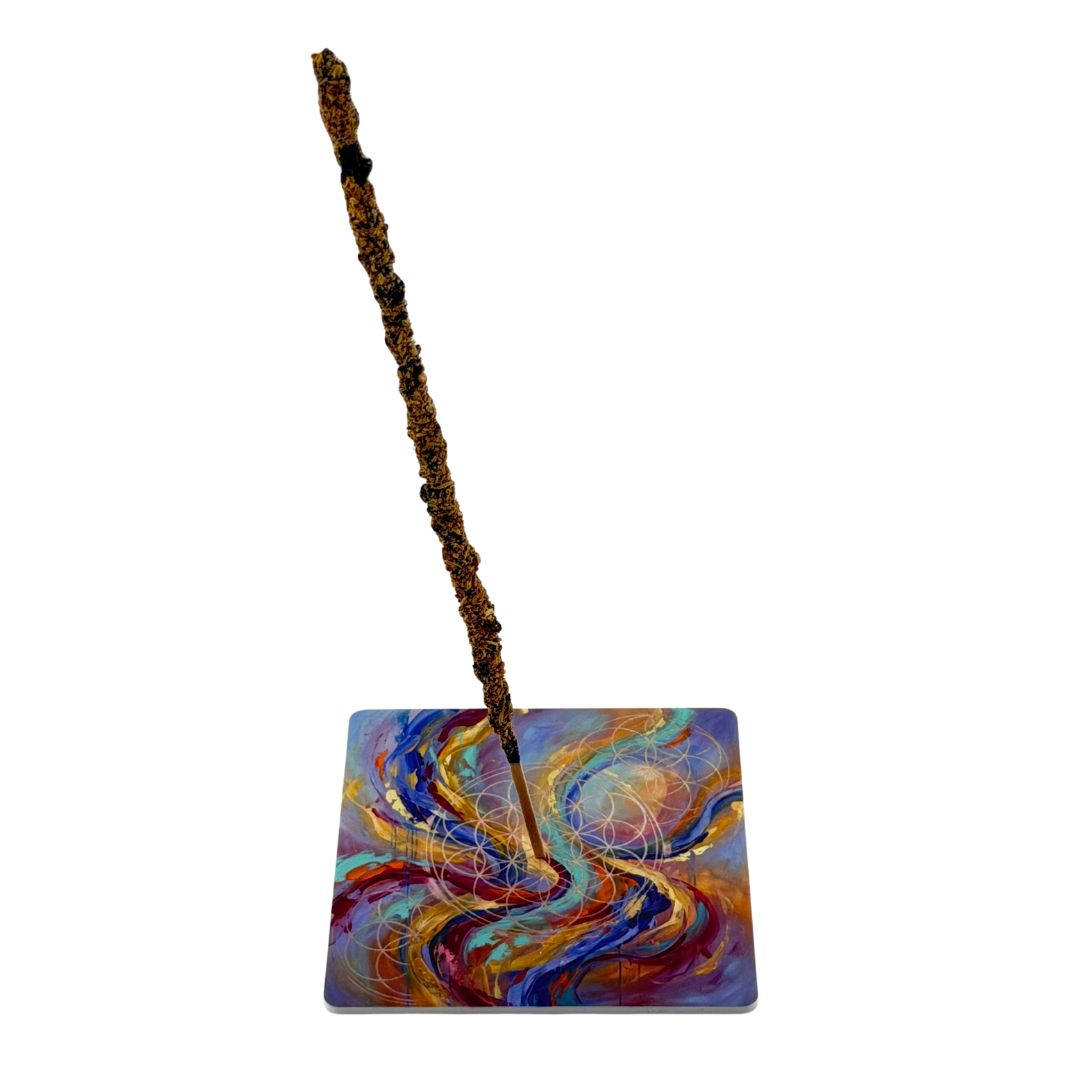 Blume des Lebens – Motiv 12 | Abstrakter Räucherstäbchenhalter aus Acryl - 10 × 10 cm