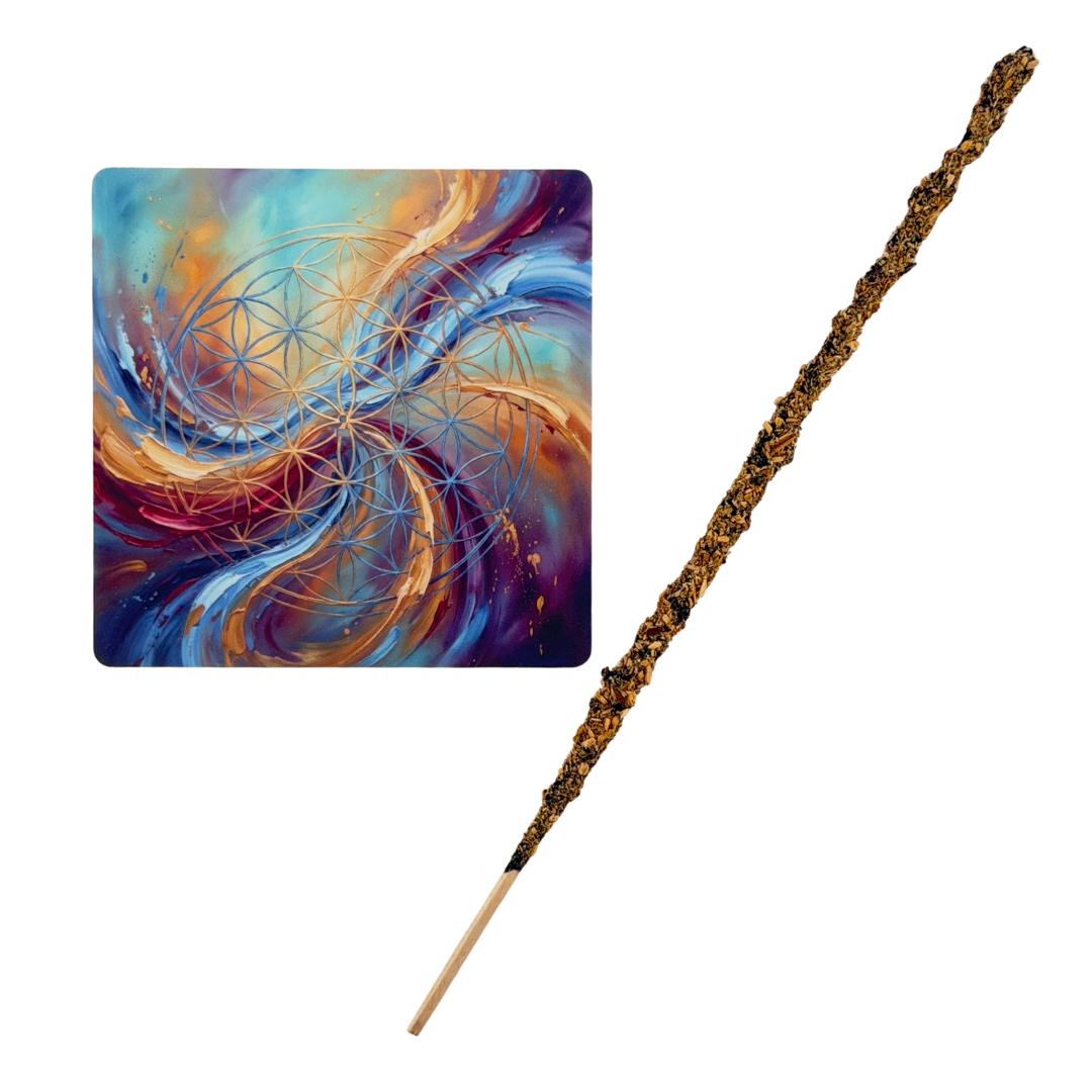 Blume des Lebens – Motiv 1 | Abstrakter Räucherstäbchenhalter aus Acryl - 10 × 10 cm