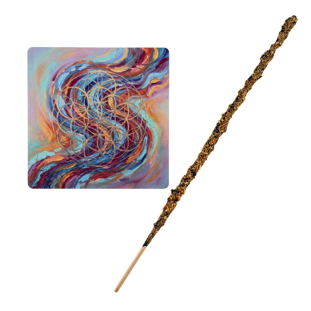 Blume des Lebens – Motiv 2 | Abstrakter Räucherstäbchenhalter aus Acryl - 10 × 10 cm