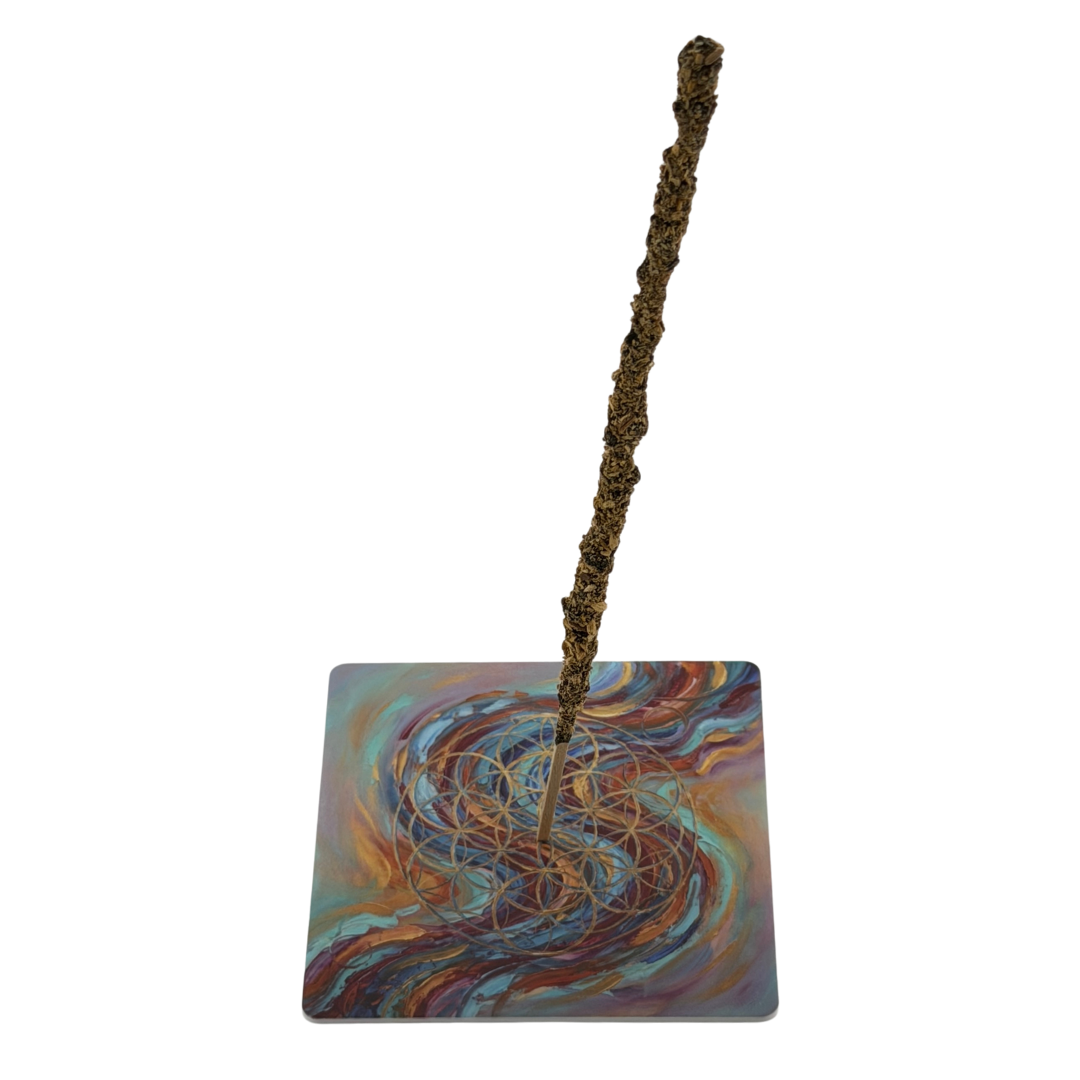 Blume des Lebens – Motiv 2 | Abstrakter Räucherstäbchenhalter aus Acryl - 10 × 10 cm