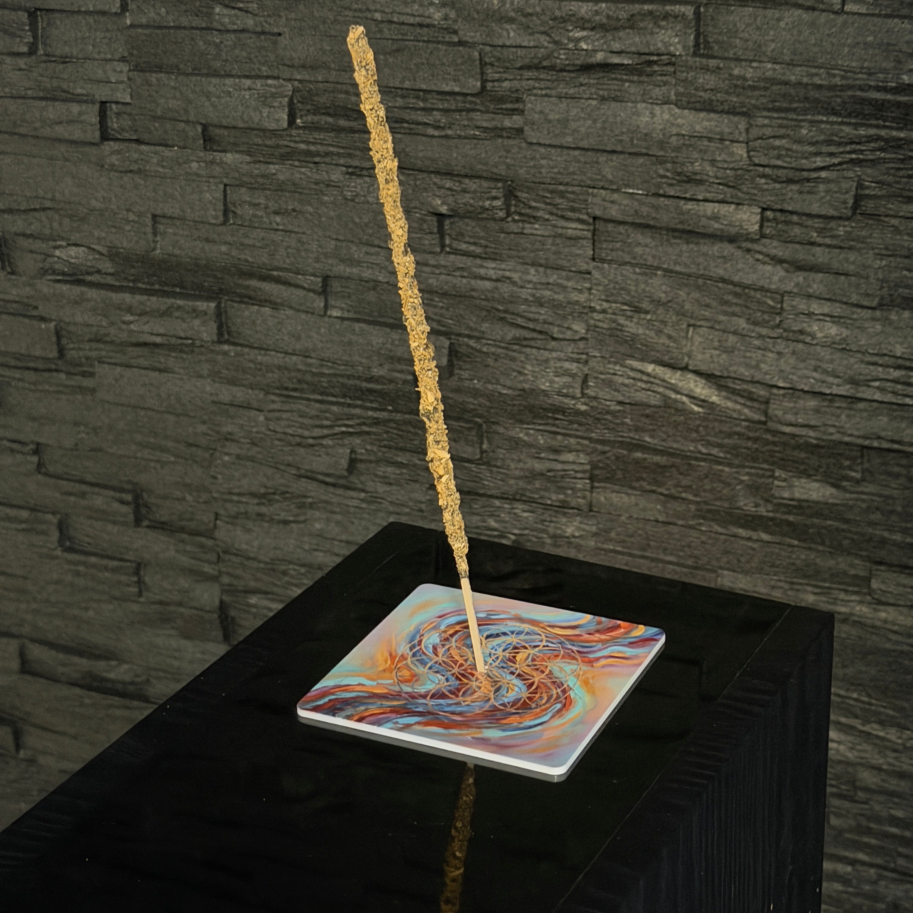 Blume des Lebens – Motiv 2 | Abstrakter Räucherstäbchenhalter aus Acryl - 10 × 10 cm