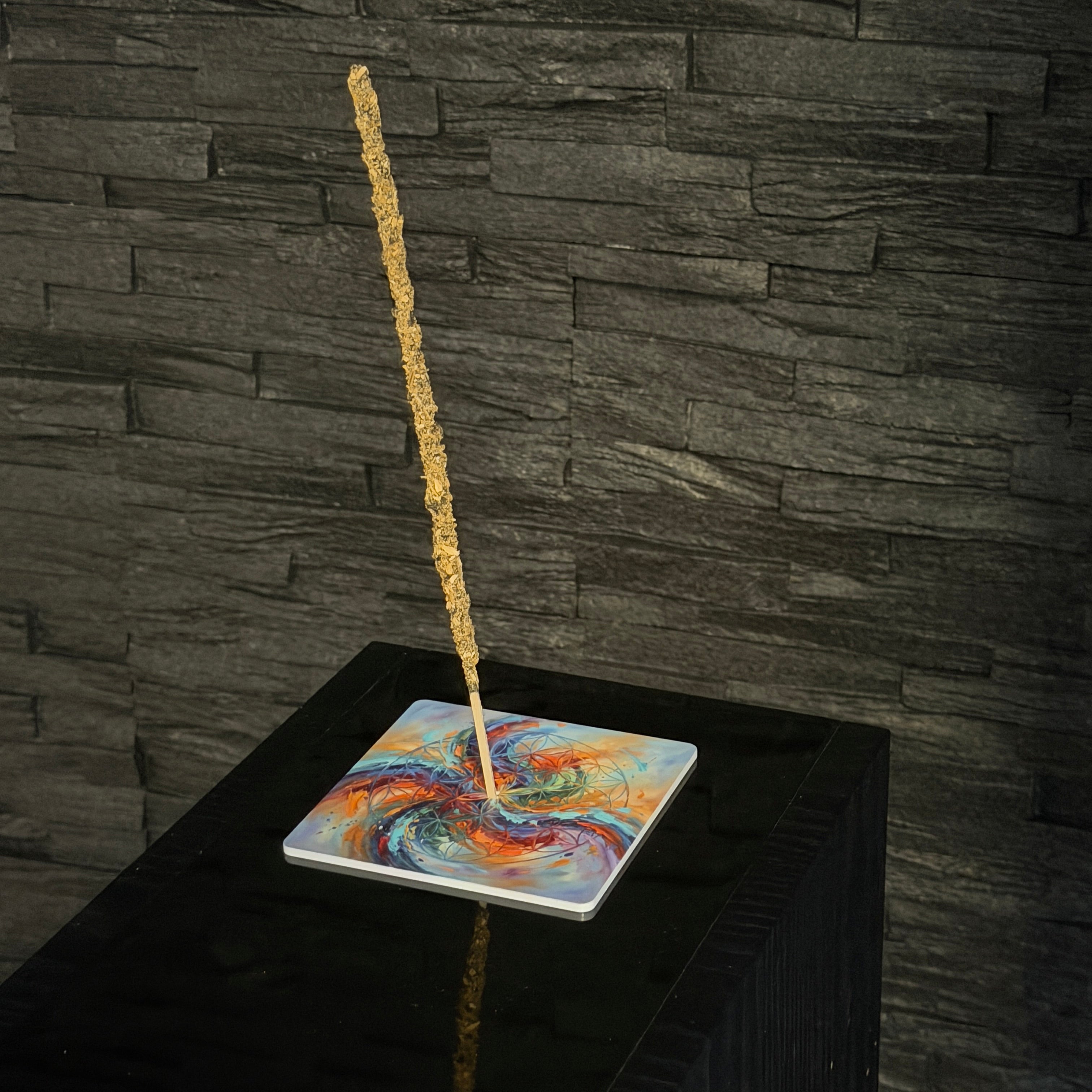 Blume des Lebens – Motiv 4 | Abstrakter Räucherstäbchenhalter aus Acryl - 10 × 10 cm