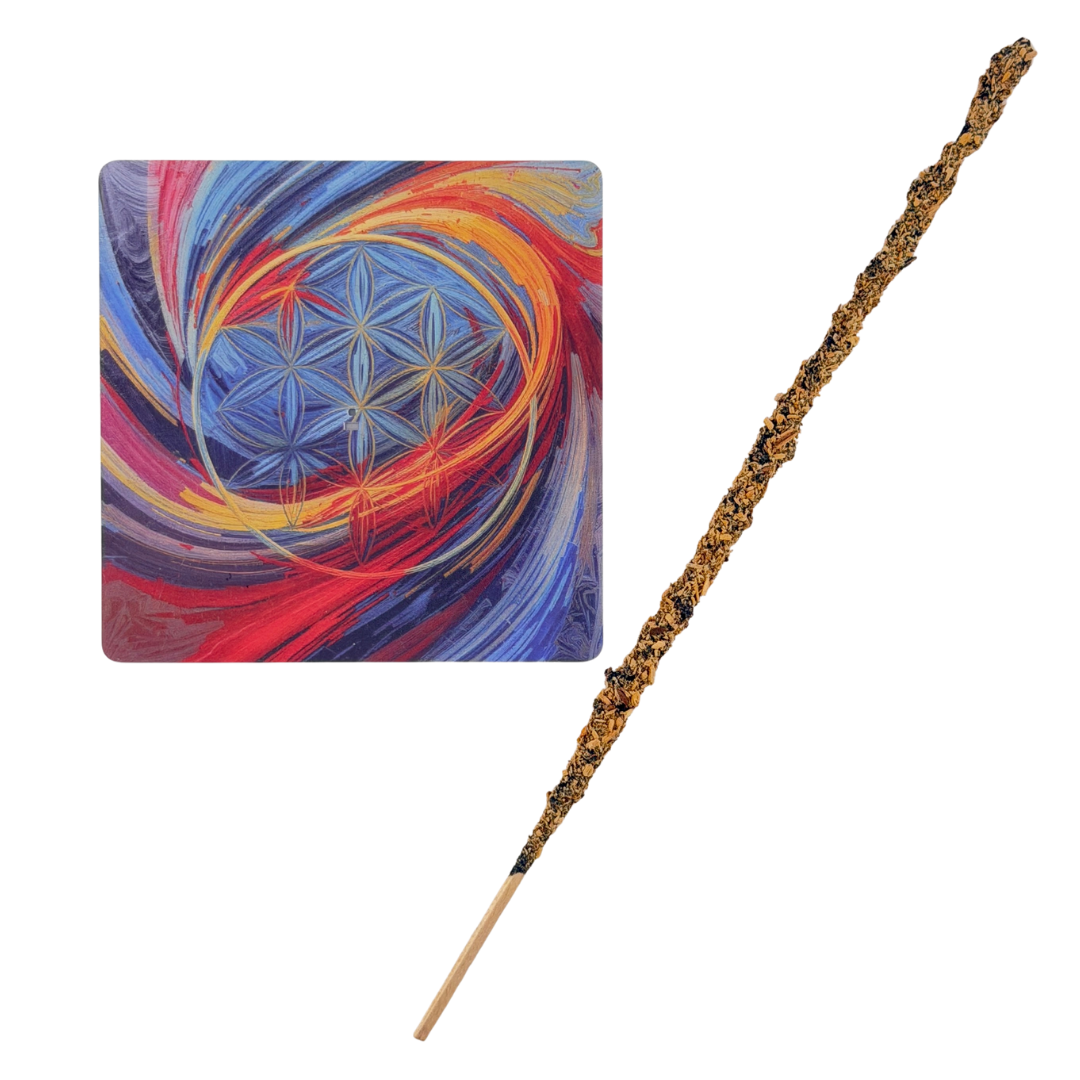 Blume des Lebens – Motiv 5 | Abstrakter Räucherstäbchenhalter aus Acryl - 10 × 10 cm