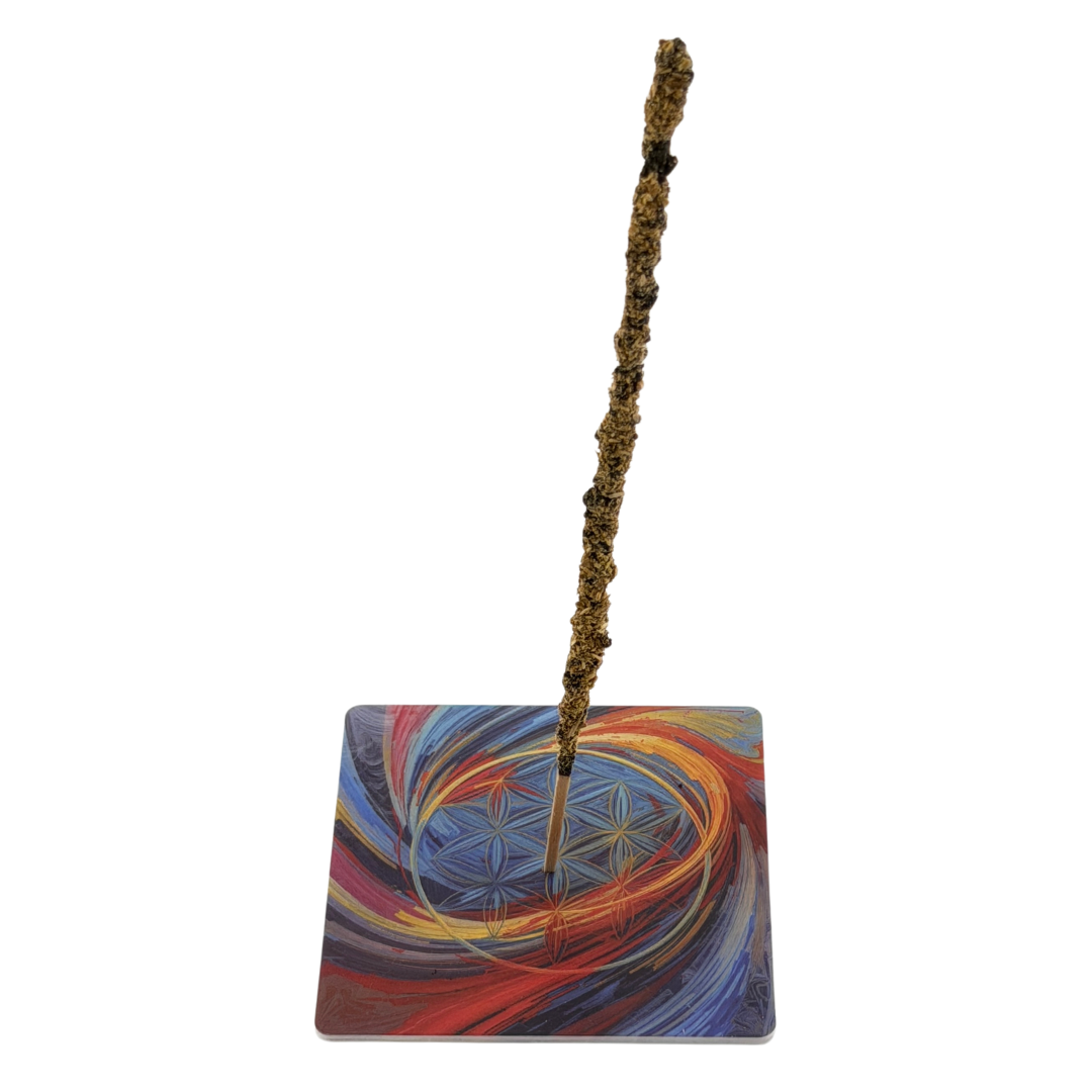 Blume des Lebens – Motiv 5 | Abstrakter Räucherstäbchenhalter aus Acryl - 10 × 10 cm