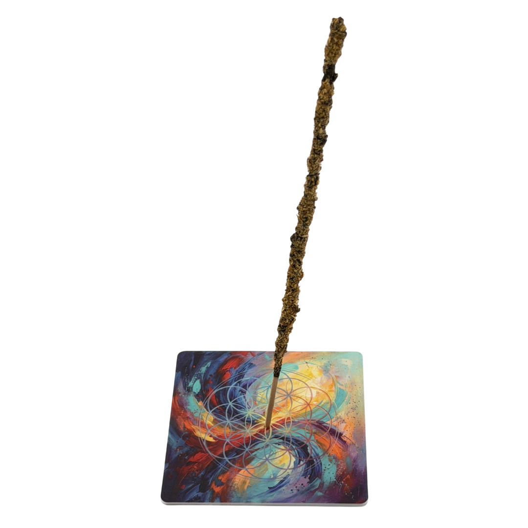 Blume des Lebens – Motiv 6 | Abstrakter Räucherstäbchenhalter aus Acryl - 10 × 10 cm