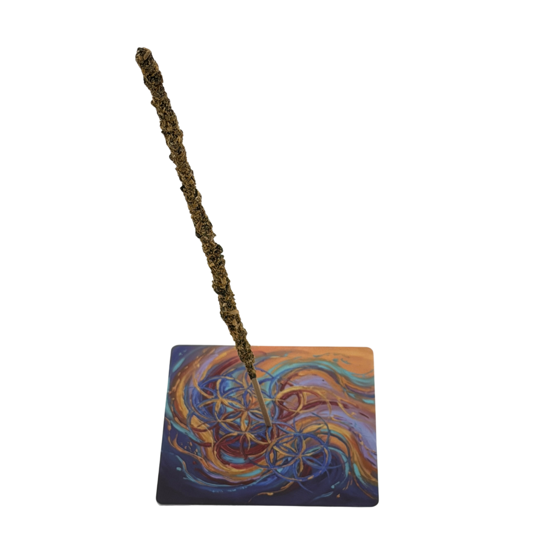 Blume des Lebens – Motiv 7 | Abstrakter Räucherstäbchenhalter aus Acryl - 10 × 10 cm