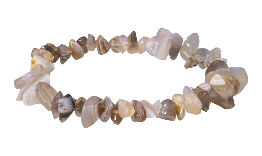 Botswana-Achat Splitterarmband – Edle Bänderung & Struktur in A-Qualität (4-8 mm)