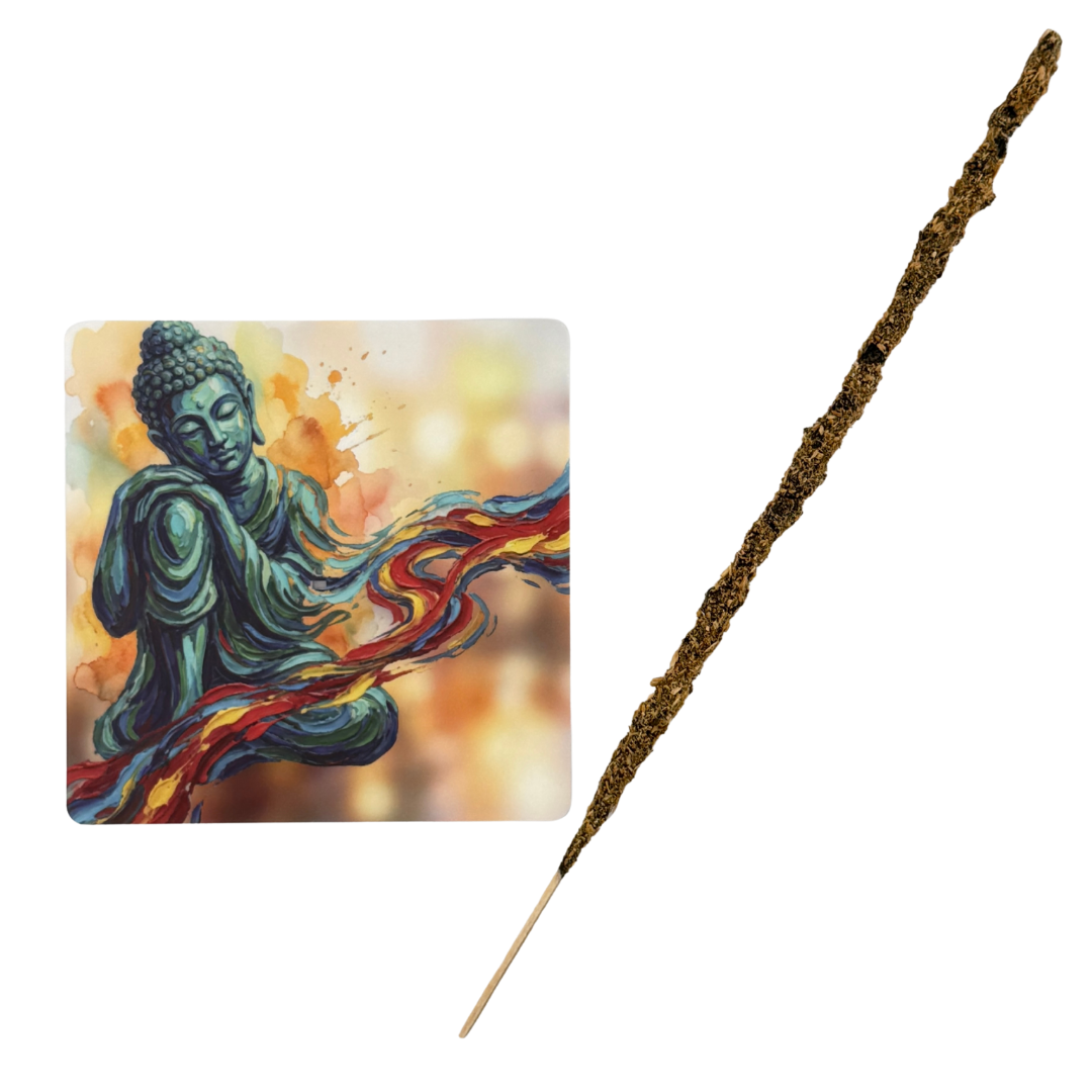 Buddha – Motiv 1 | Abstrakter Räucherstäbchenhalter aus Acryl - 10 × 10 cm