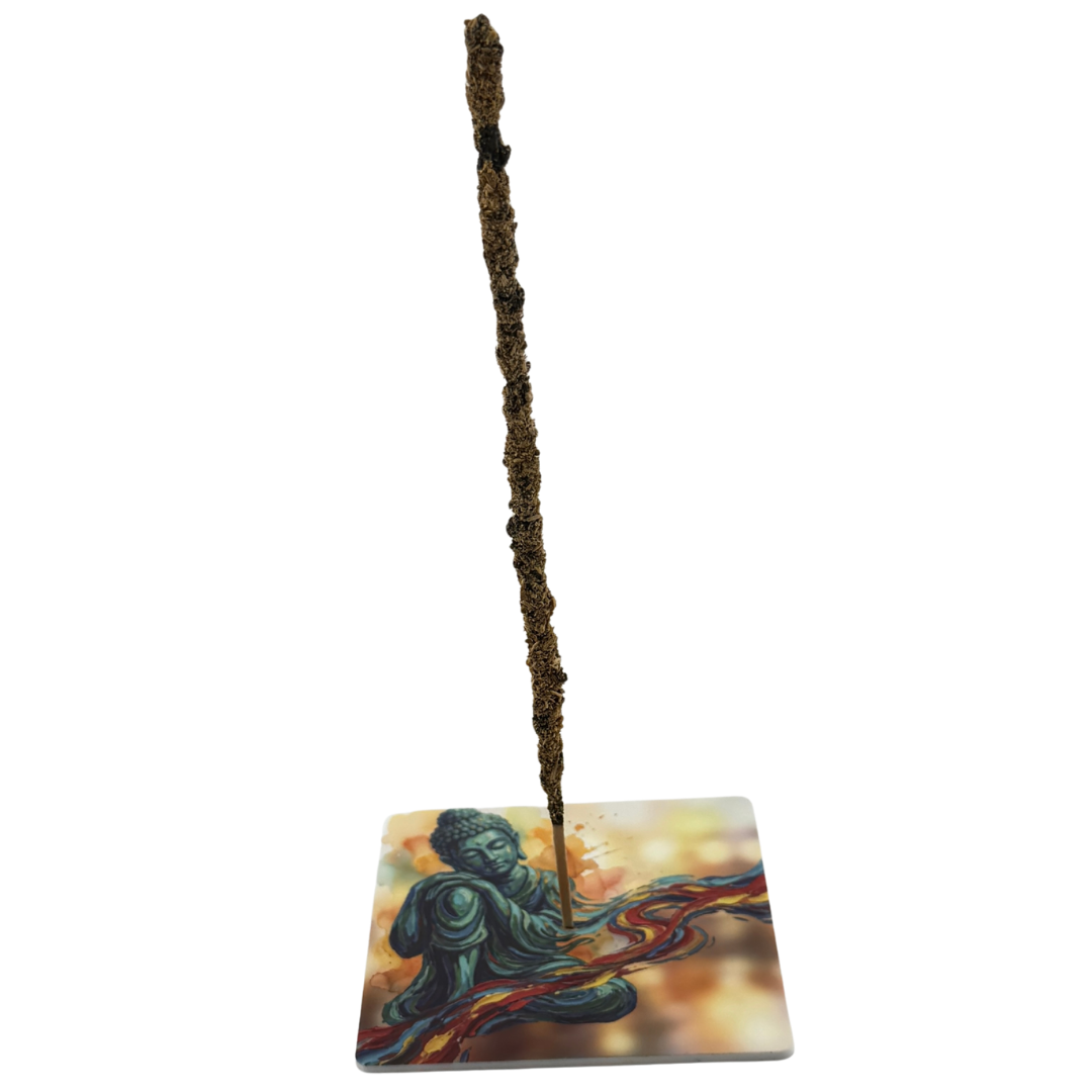 Buddha – Motiv 1 | Abstrakter Räucherstäbchenhalter aus Acryl - 10 × 10 cm
