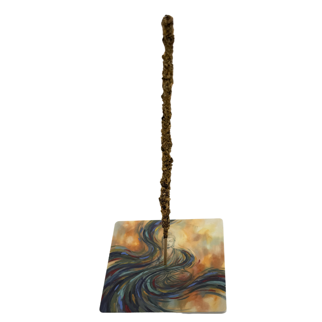 Buddha – Motiv 2 | Abstrakter Räucherstäbchenhalter aus Acryl - 10 × 10 cm