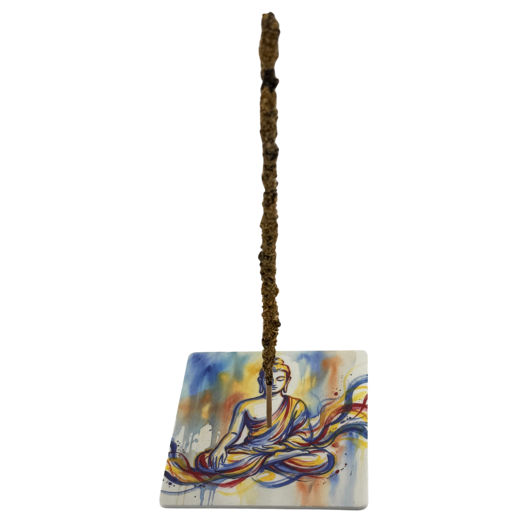 Buddha – Motiv 4 | Abstrakter Räucherstäbchenhalter aus Acryl - 10 × 10 cm