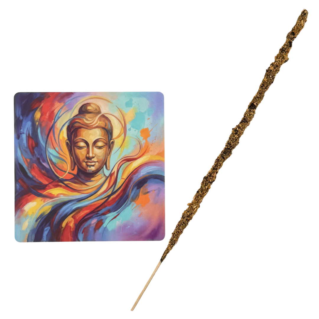 Buddha – Motiv 5 | Abstrakter Räucherstäbchenhalter aus Acryl - 10 × 10 cm