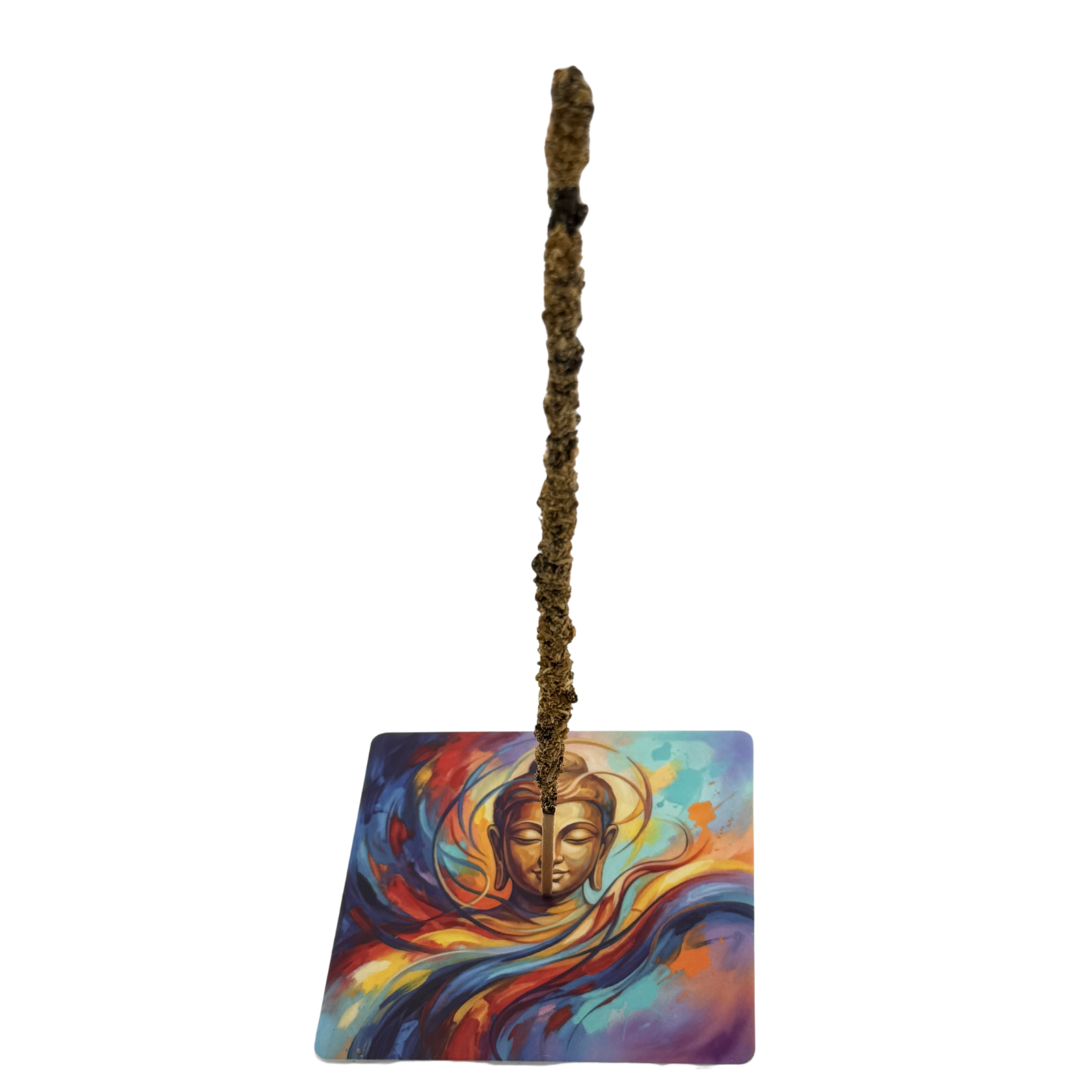 Buddha – Motiv 5 | Abstrakter Räucherstäbchenhalter aus Acryl - 10 × 10 cm