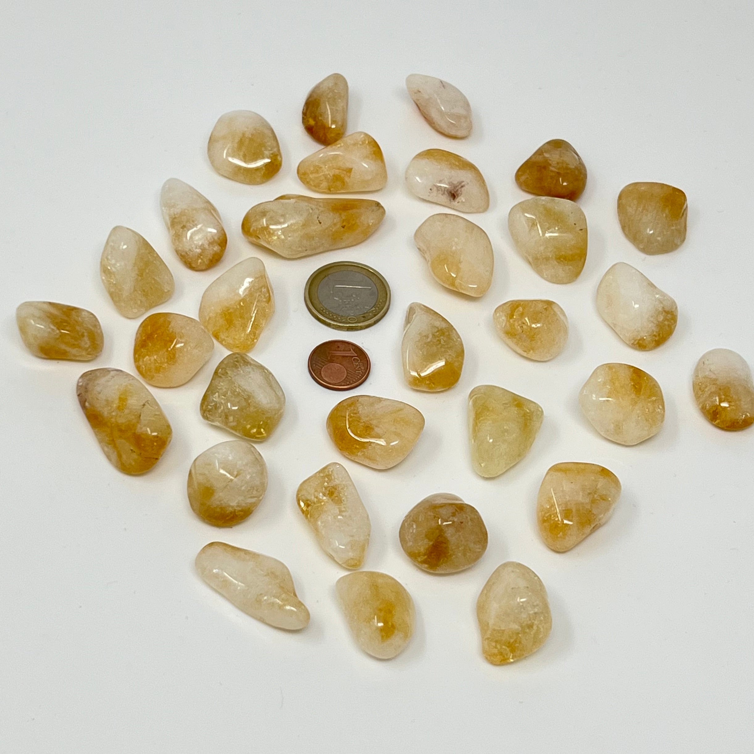 Citrin gebrannt - Trommelstein - Größe 2-3 cm