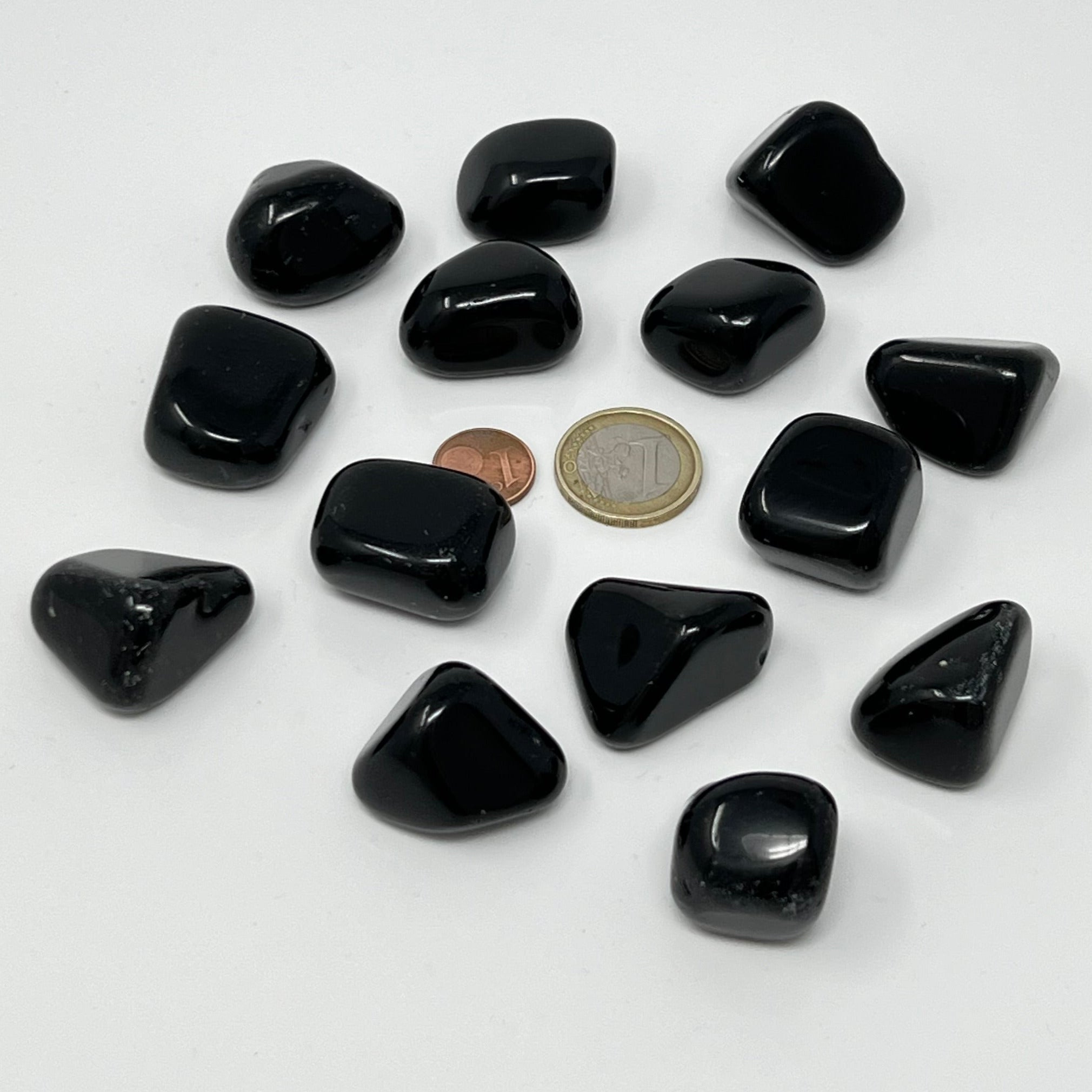Schwarzer Obsidian - Trommelstein - Größe 2-3 cm