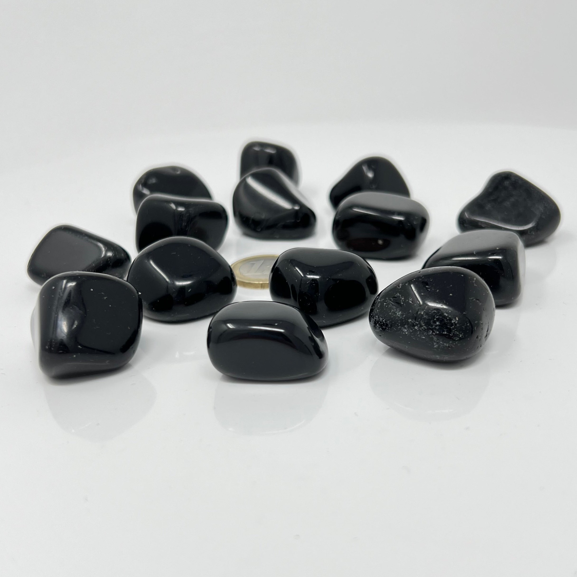 Schwarzer Obsidian - Trommelstein - Größe 2-3 cm
