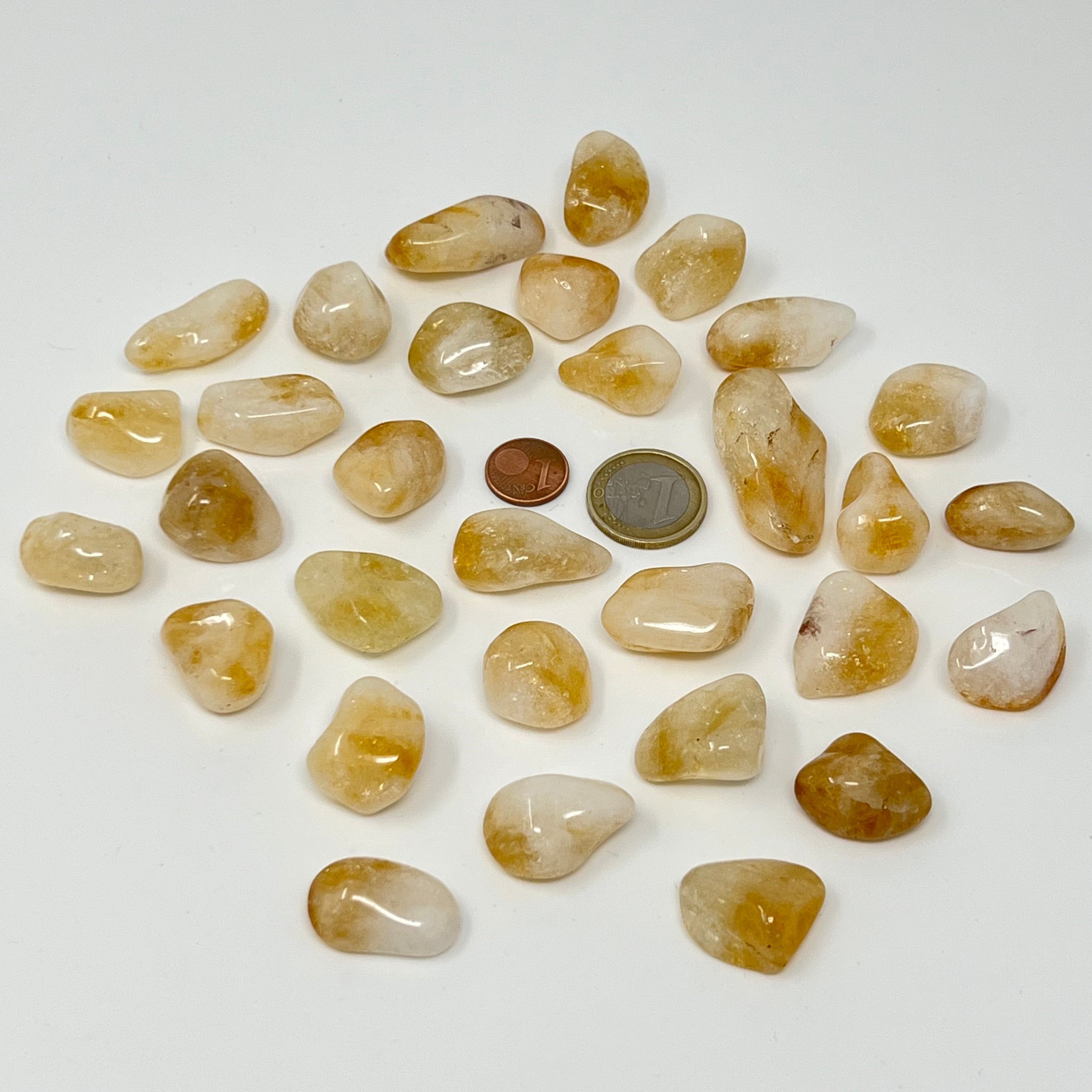 Citrin gebrannt - Trommelstein - Größe 2-3 cm