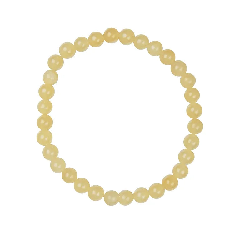 Calcit (orange) - Kugel ø 6 mm - auf Elastikband Länge ca. 19 cm