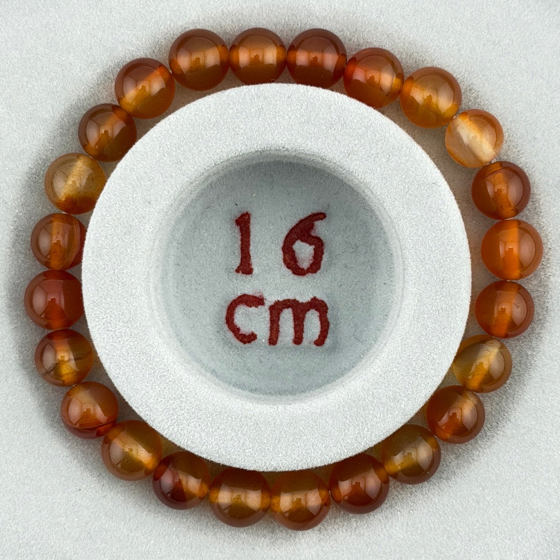 Carneol (gebrannt) – Armband mit 8-mm Kugeln (elastisch, ca. 19 cm)