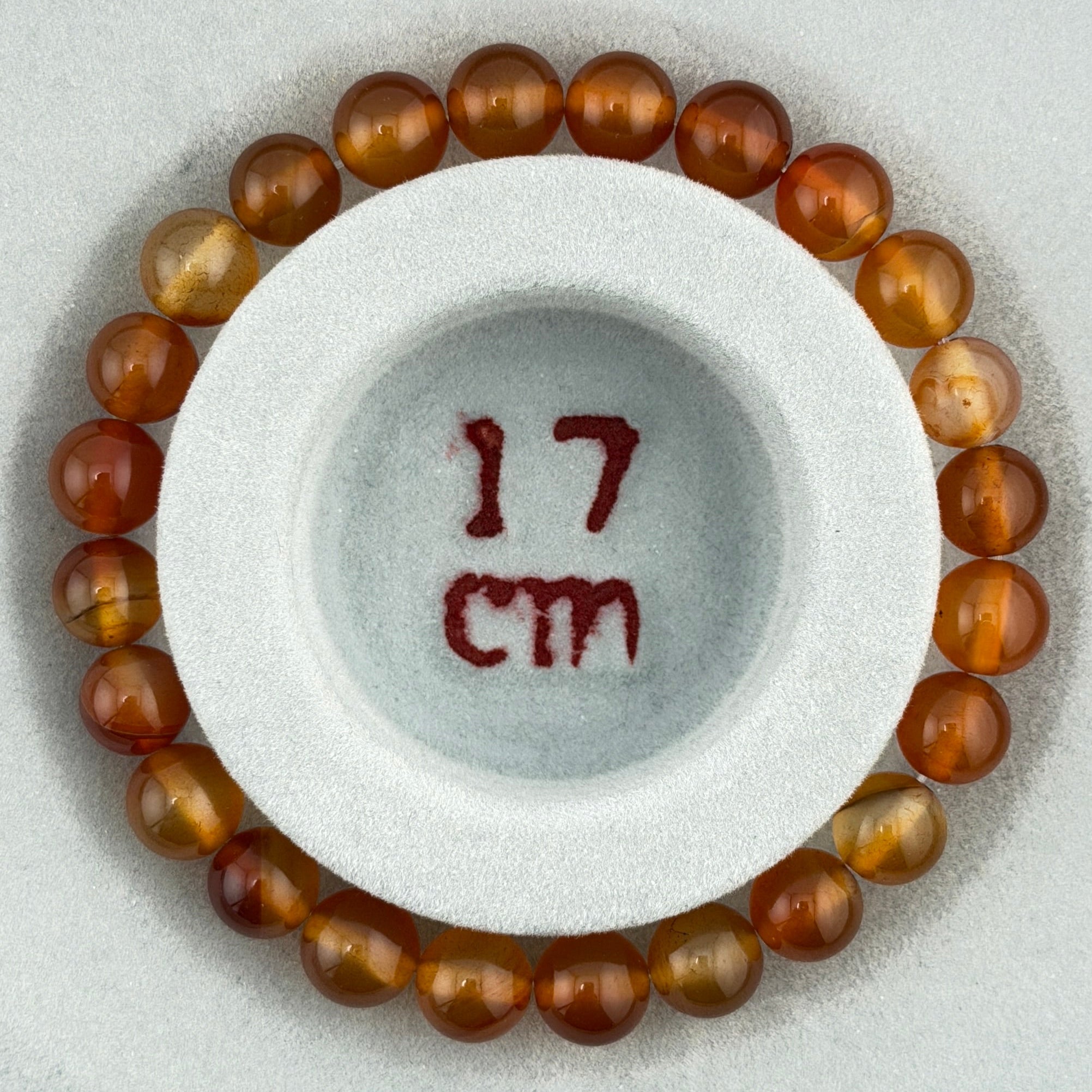 Carneol (gebrannt) – Armband mit 8-mm Kugeln (elastisch, ca. 19 cm)