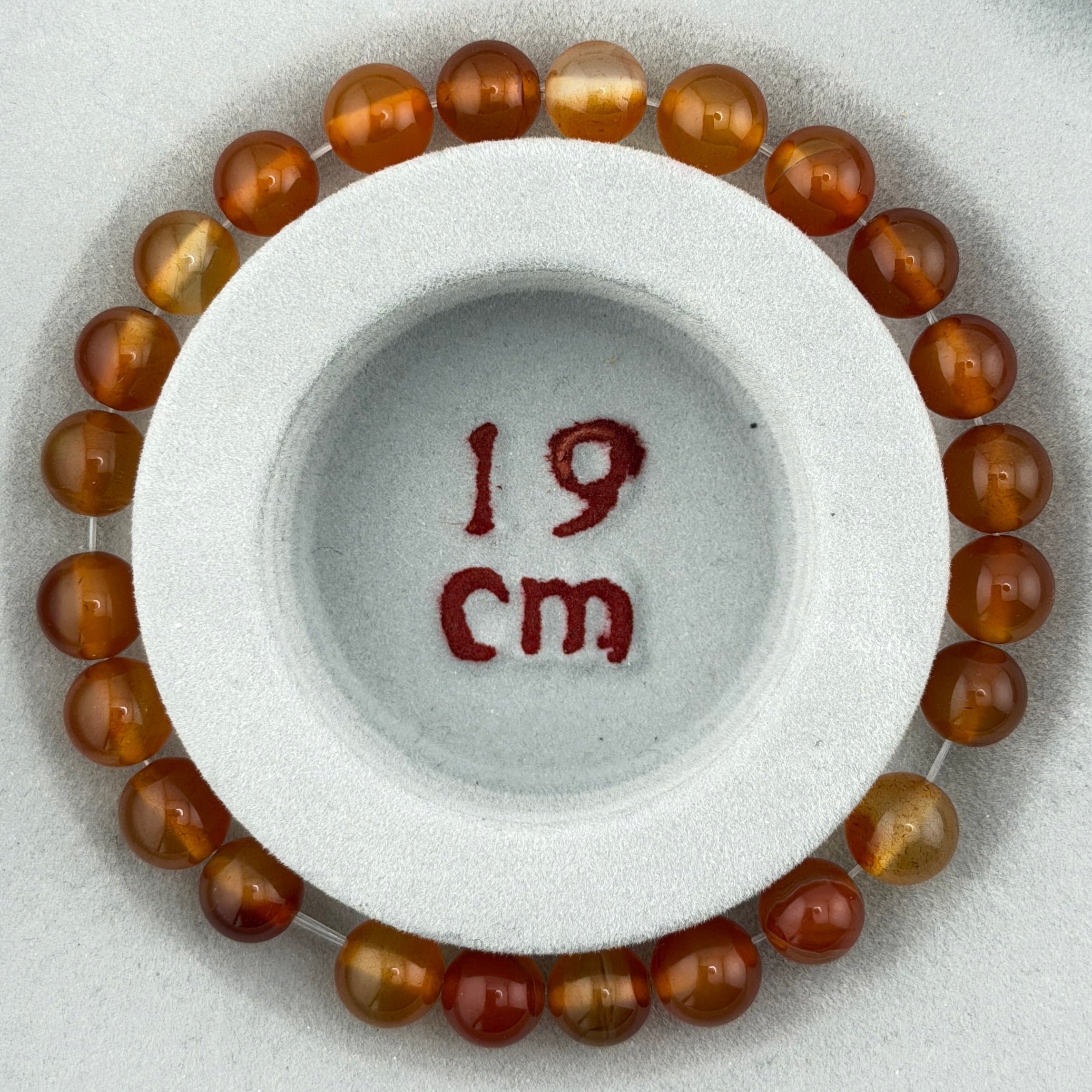 Carneol (gebrannt) – Armband mit 8-mm Kugeln (elastisch, ca. 19 cm)
