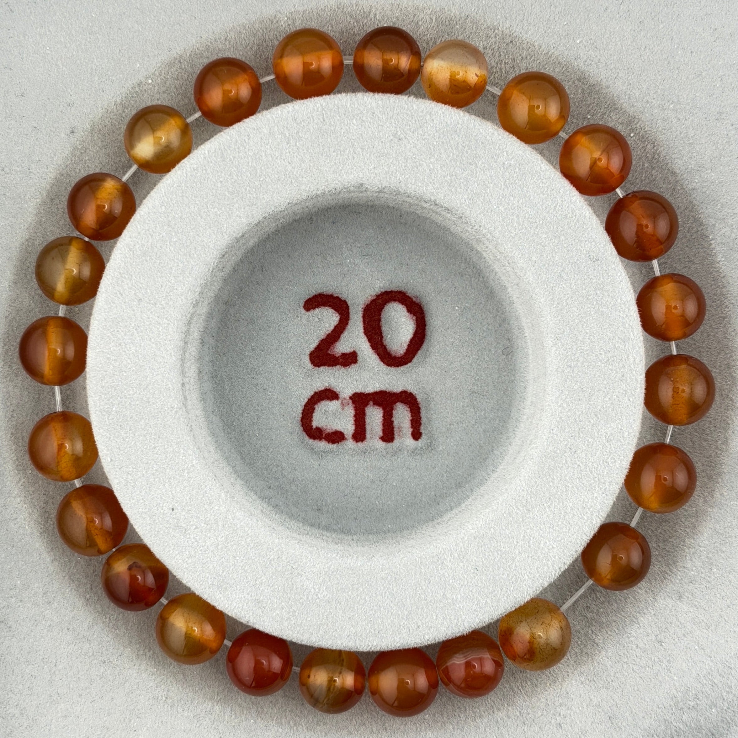 Carneol (gebrannt) – Armband mit 8-mm Kugeln (elastisch, ca. 19 cm)