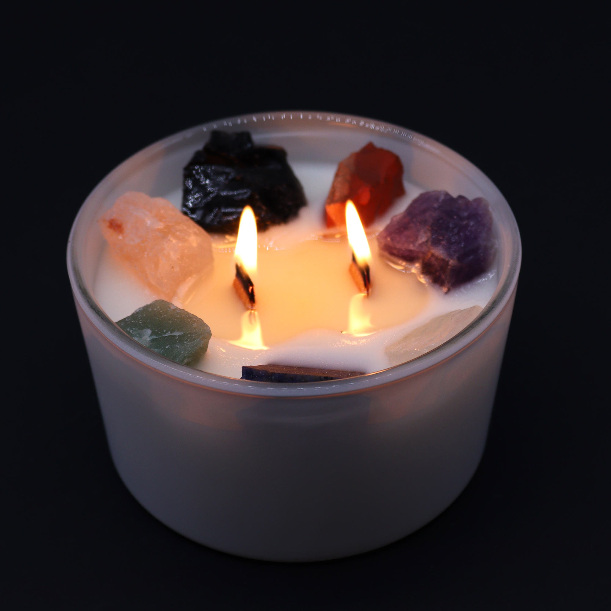 Chakra - Edelsteinkerze – Sieben Chakren - 10,5x6 cm