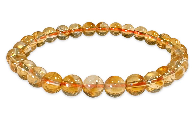 Citrin gebrannt - AA Qualität - Perlenarmband 5,5-6,5 mm