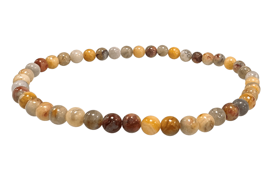 Crazy Lace Achat Armband – Mexiko Natursteine (4 mm, Qualität AB)