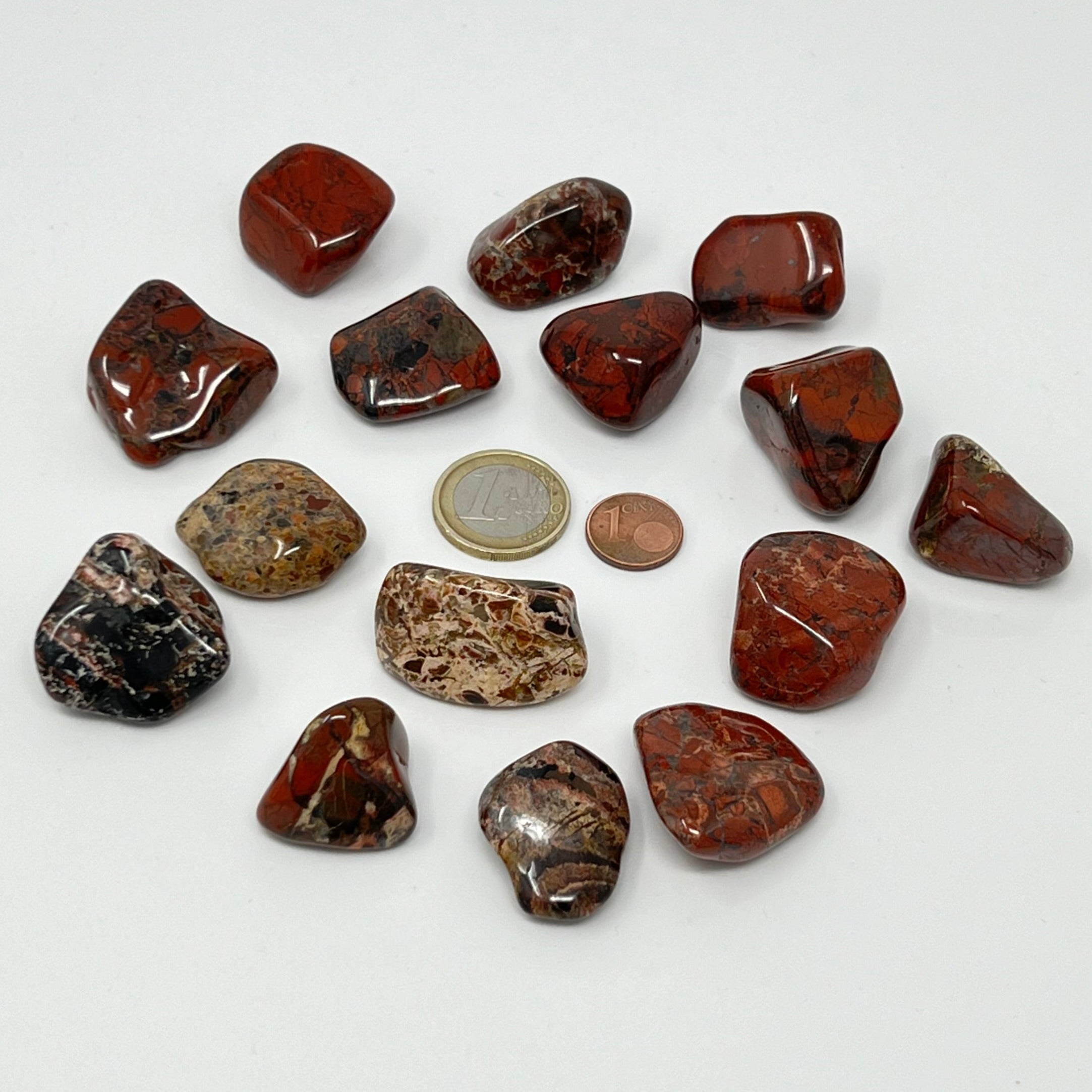 Brekzienjaspis - Trommelstein - Größe 2-3 cm