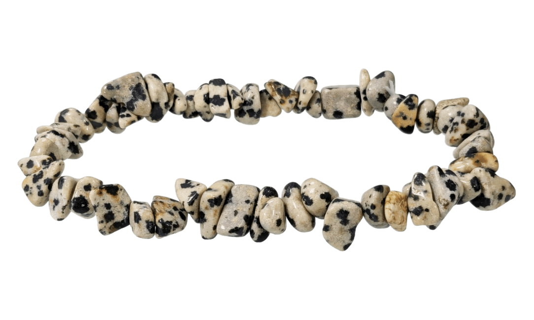 Dalmatiner Jaspis Splitterarmband – Verspielte Natur aus Mexiko in A-Qualität (5-8 mm)