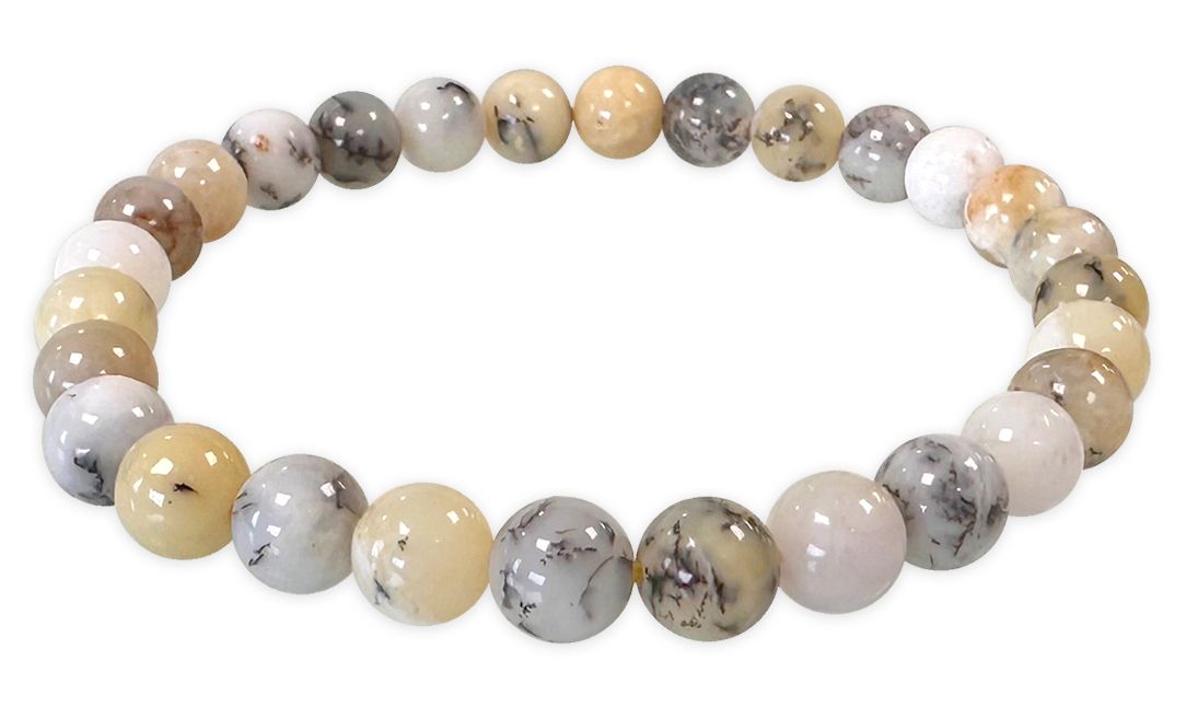 Dendriten Opal - A Qualität - Perlenarmband 6-7 mm