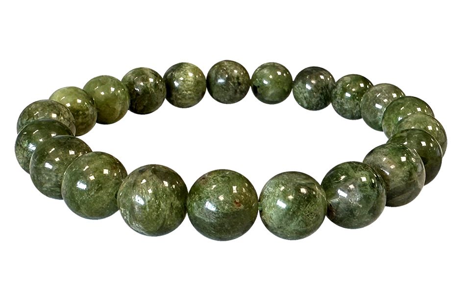 Diopsid Grün - AA Qualität - Perlenarmband 9-10 mm