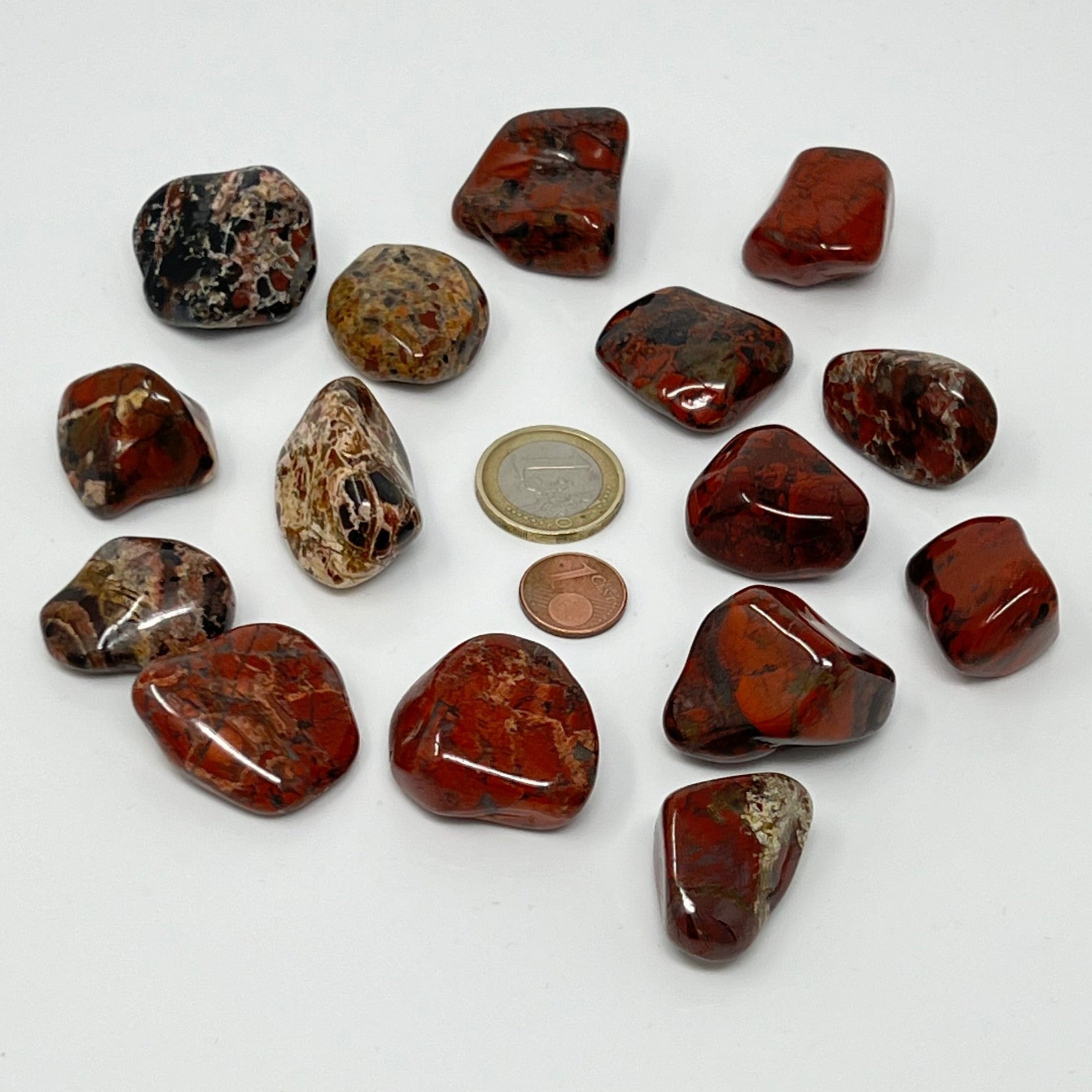 Brekzienjaspis - Trommelstein - Größe 2-3 cm