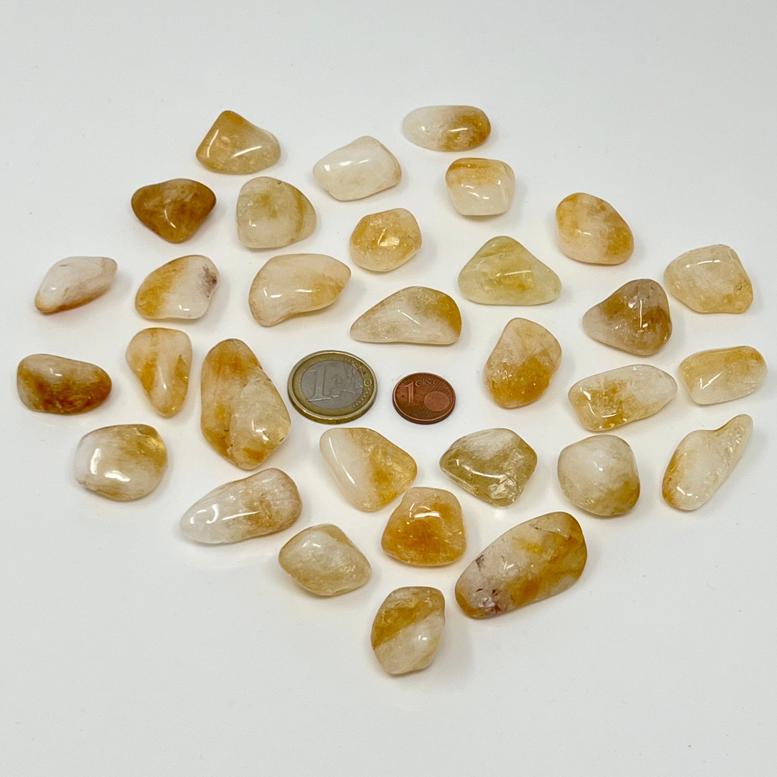 Citrin gebrannt - Trommelstein - Größe 2-3 cm