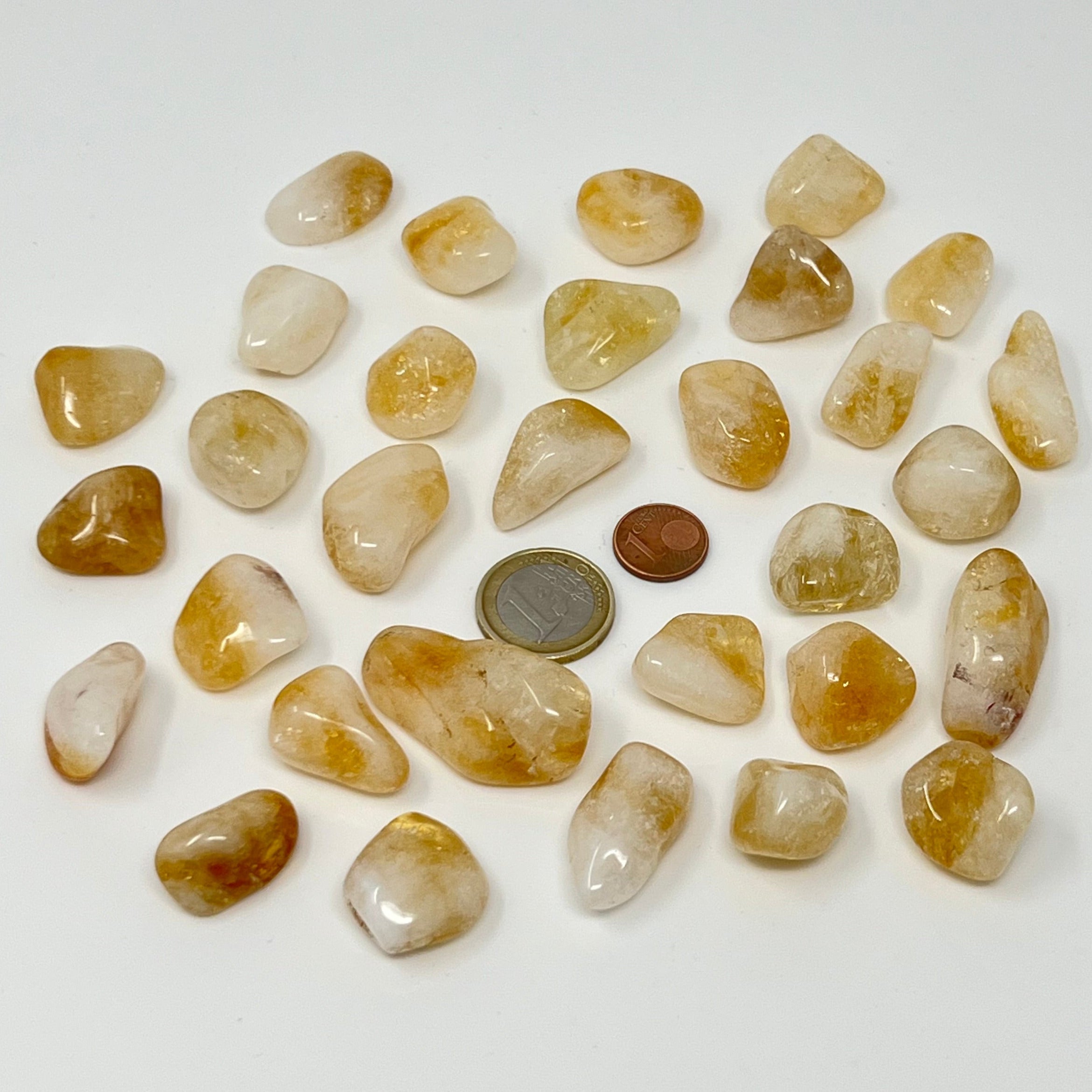 Citrin gebrannt - Trommelstein - Größe 2-3 cm