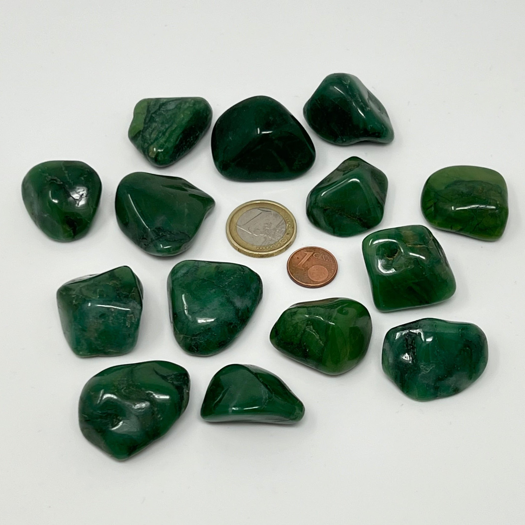 Grünschieferquarz (Prasem) - Trommelstein - Größe 2,5-3,5 cm