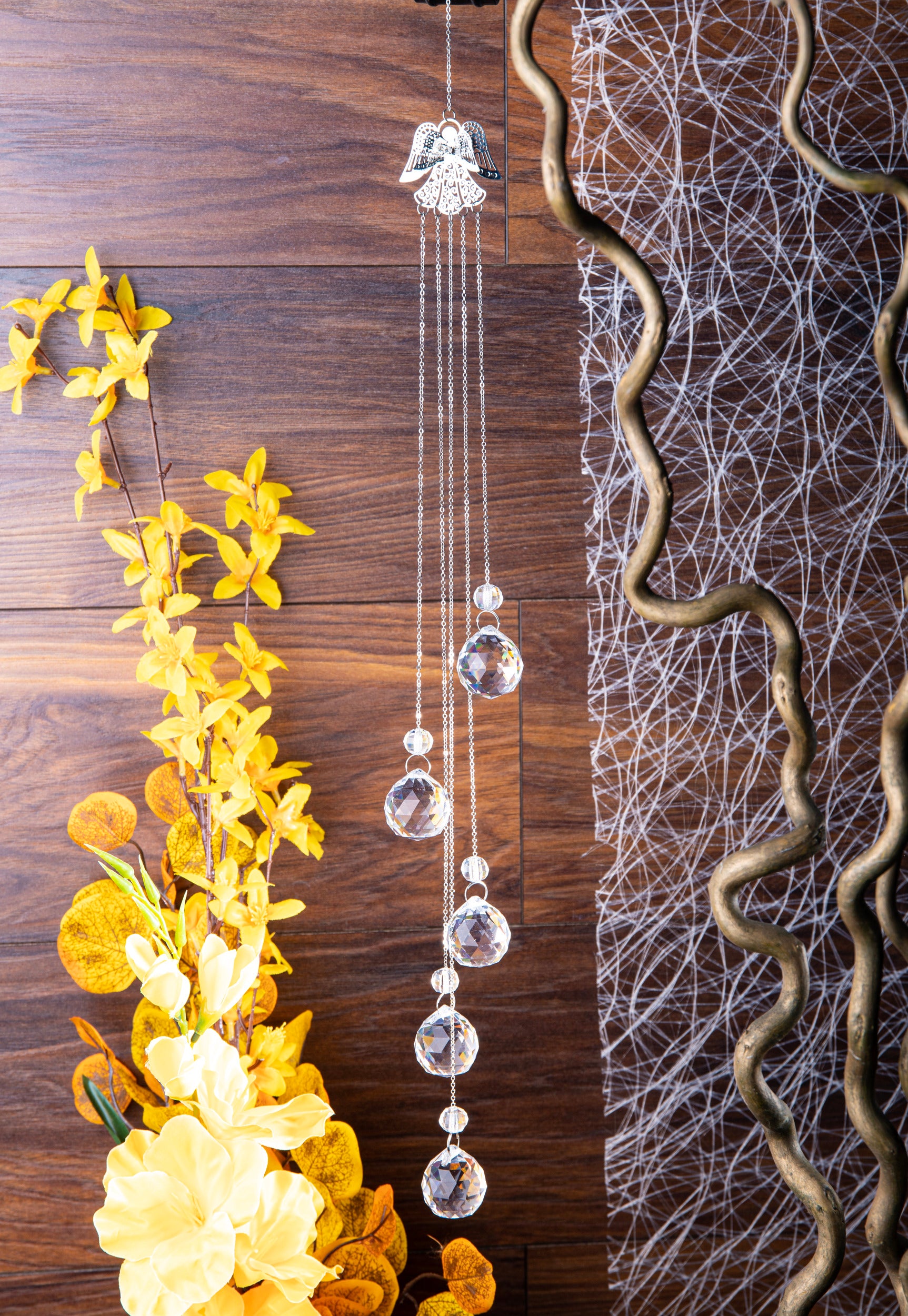 Engel Kristall Suncatcher – Regenbogenlicht für dein Zuhause – Länge ca. 65 cm