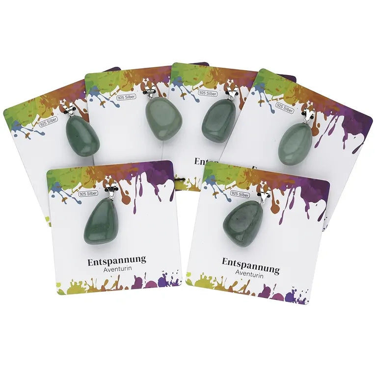 Entspannung – Grüner Aventurin Trommelstein 2–3 cm mit 925er Silber-V-Öse