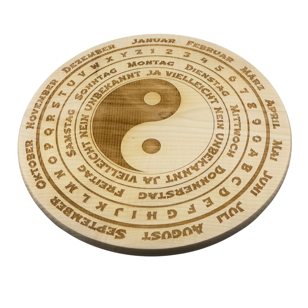 Exklusives Pendelbrett - Yin und Yang - Aus reinem Ahornholz 30 cm