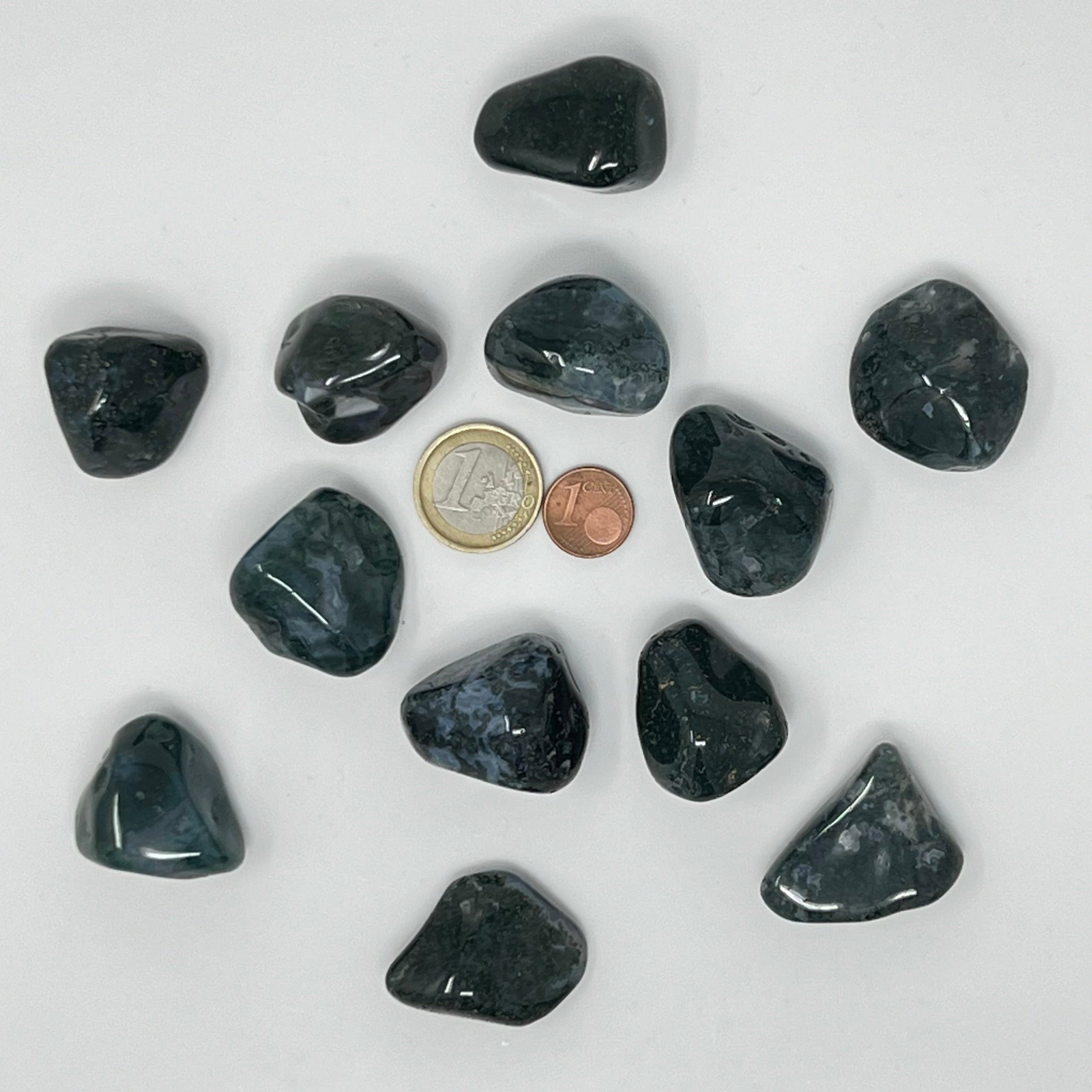 Moosachat - Trommelstein - Größe 2,5-3,5 cm
