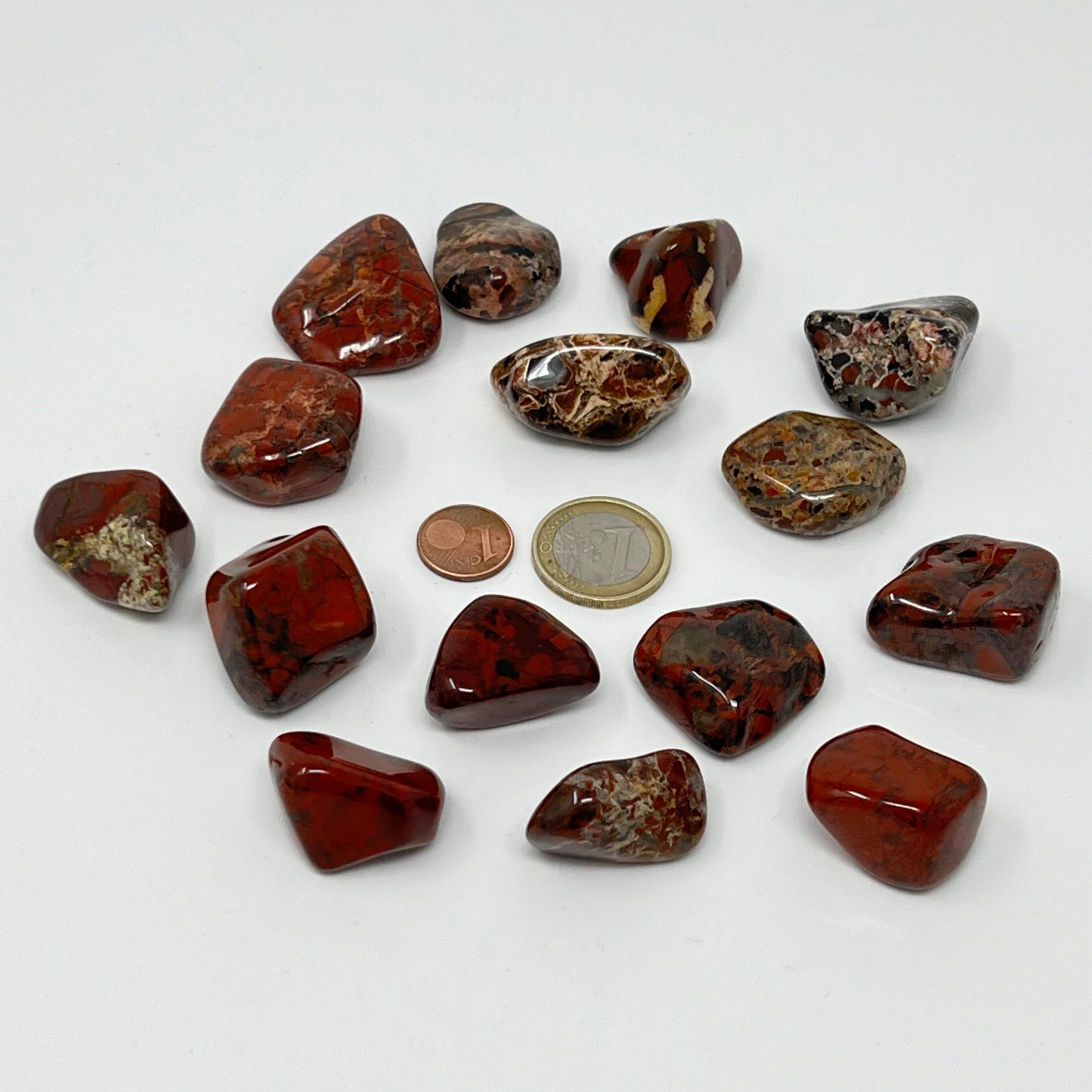 Brekzienjaspis - Trommelstein - Größe 2-3 cm
