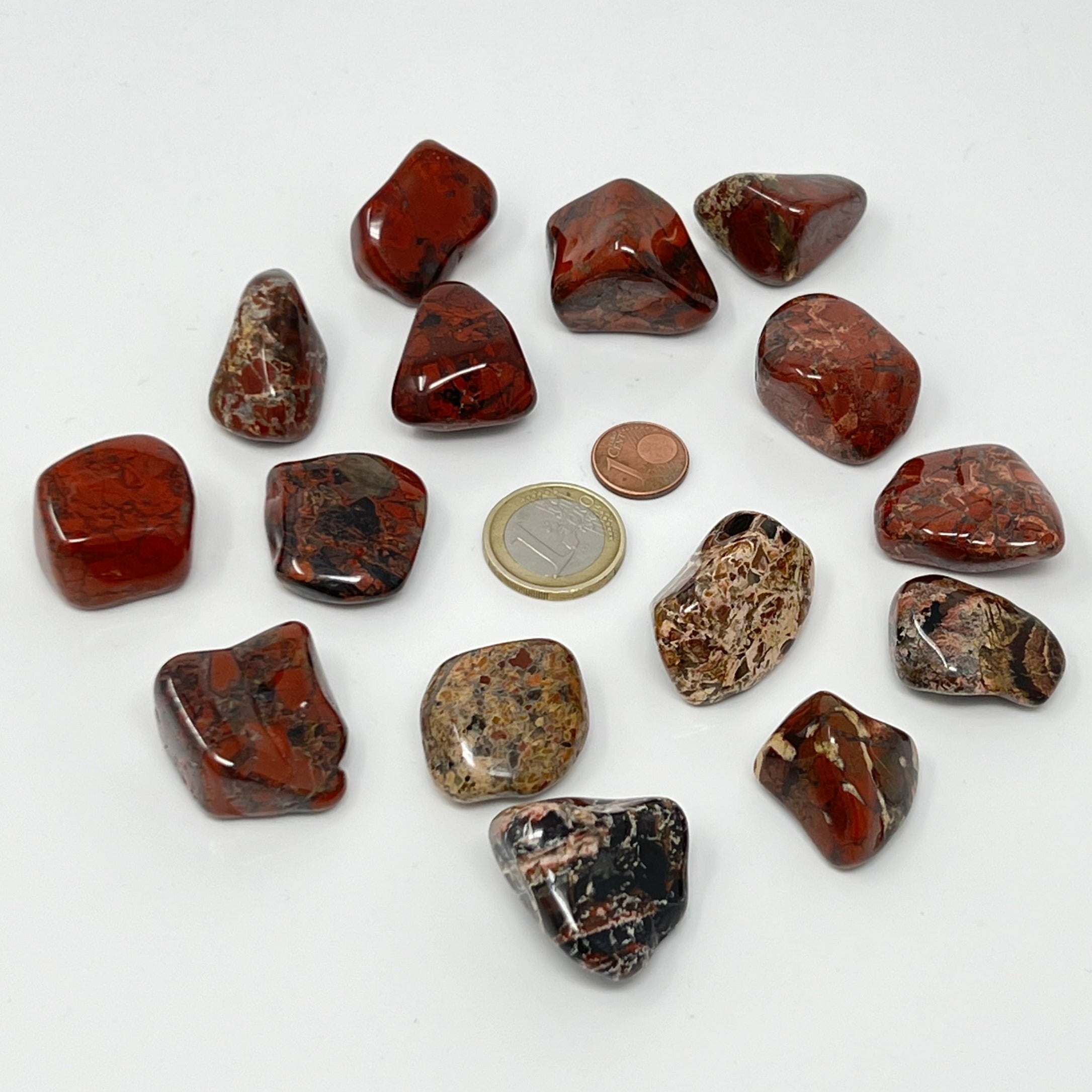 Brekzienjaspis - Trommelstein - Größe 2-3 cm