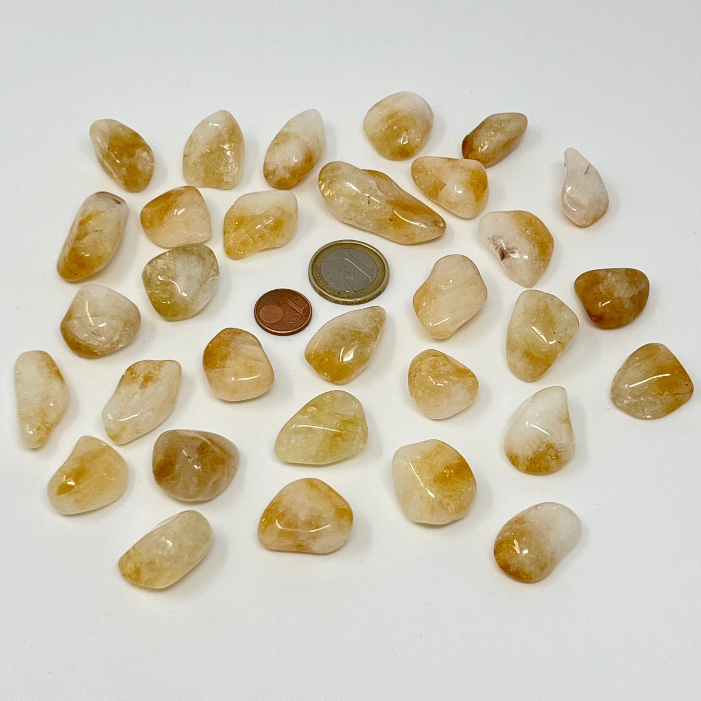 Citrin gebrannt - Trommelstein - Größe 2-3 cm