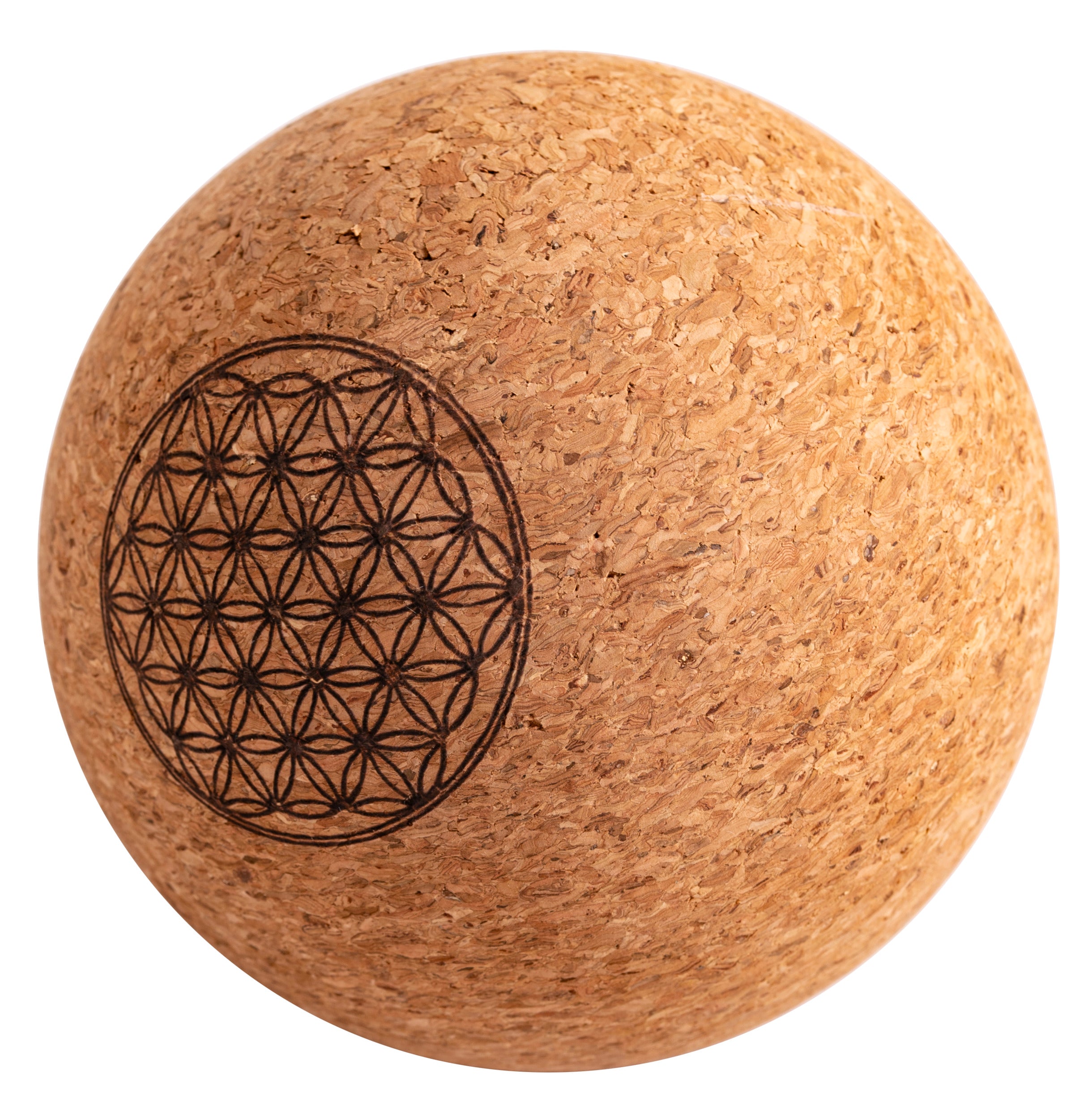 Faszienball aus Kork - groß - Blume des Lebens - 10 cm