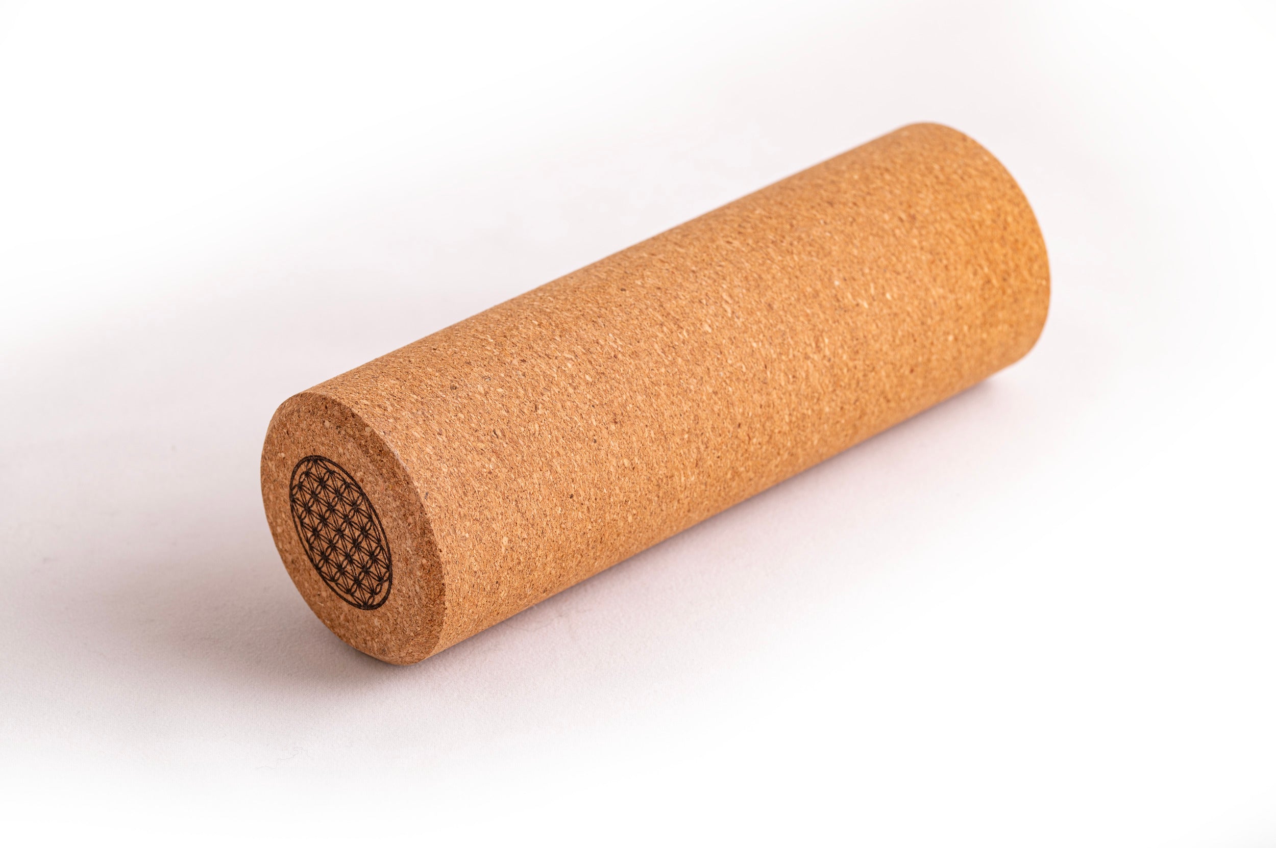 Faszienrolle aus Kork – klein – L: 15 cm, ø 5 cm – Blume des Lebens