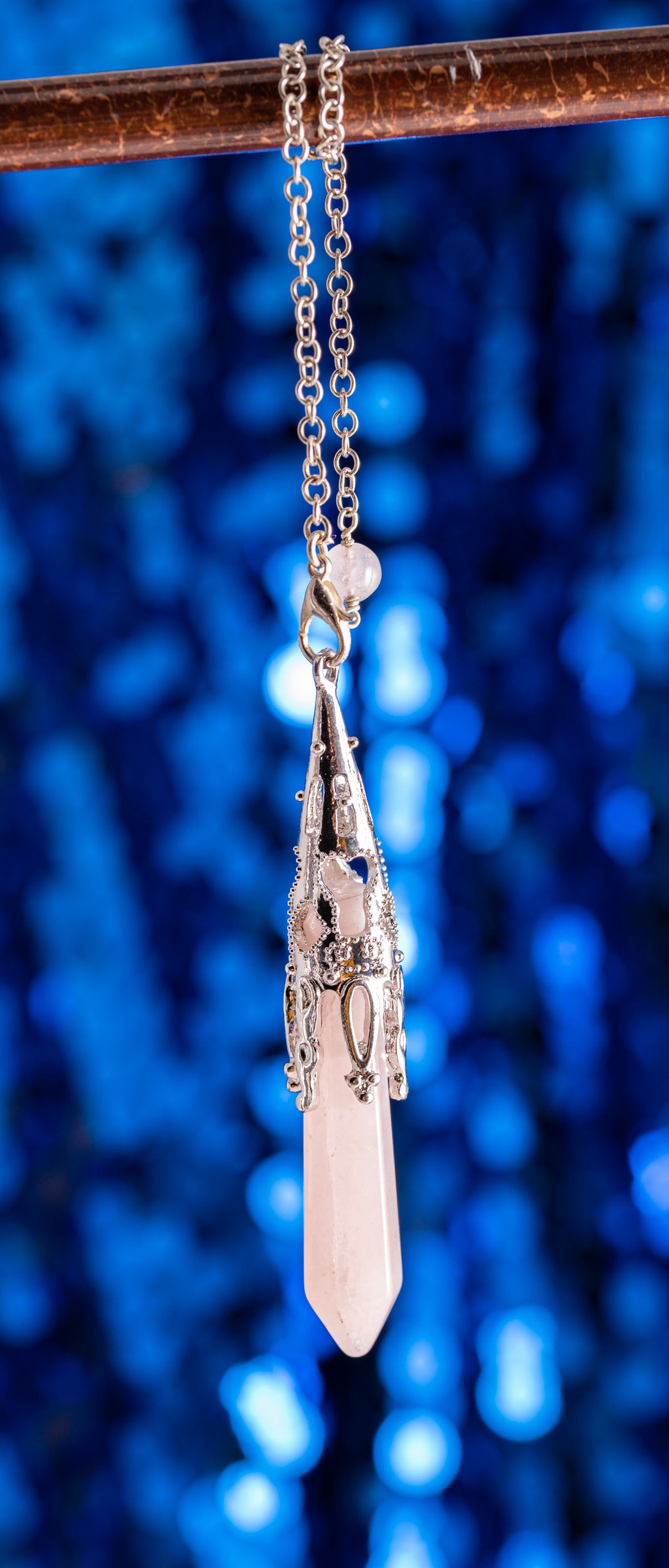 Feen-Pendel – Rosenquarz – 75 mm