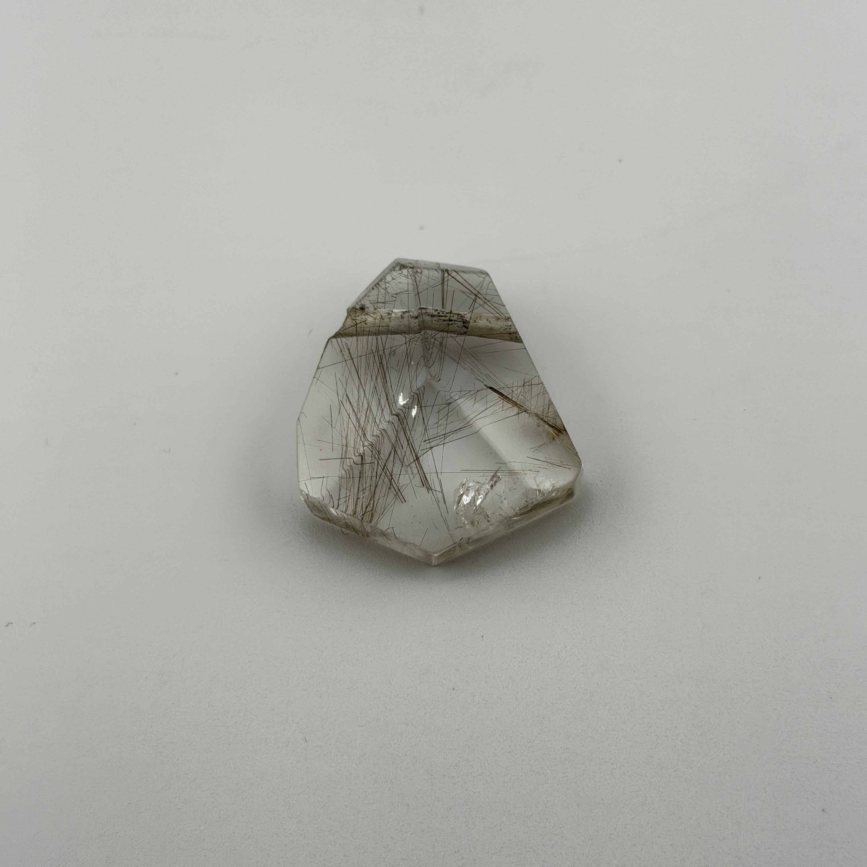 Rutilquarz facettiert – gebohrt - extra Qualität (ca. 3–4 cm), Bohrung 2,5 mm