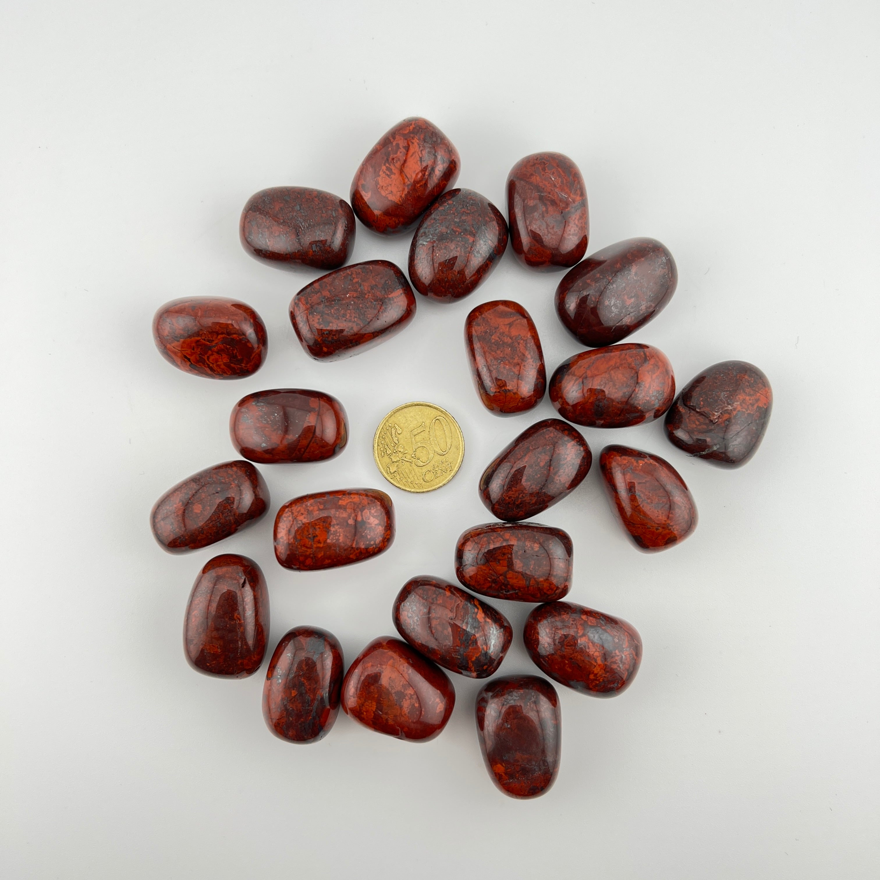 Brekzienjaspis - Trommelstein - Größe 2 - 4 cm